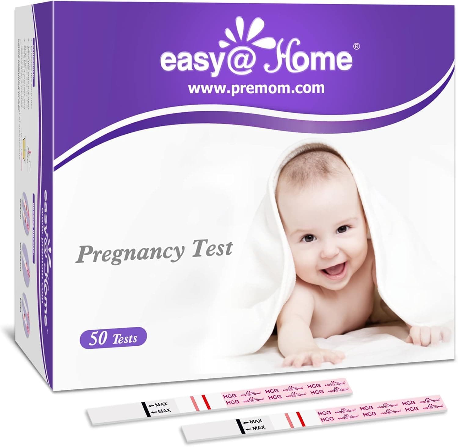 Pregnancy Test Strips: 50 Pack HCG Test Strips - Early Detection Bulk Pregnancy Tests Kit | EZW1-S:50