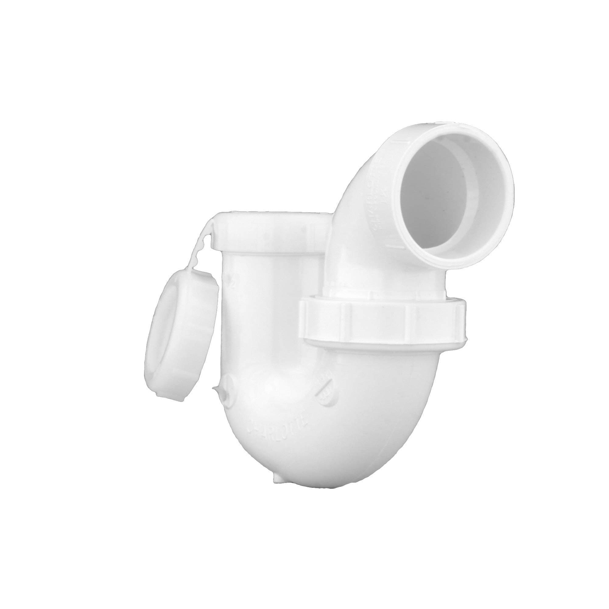 Charlotte Pipe 1-1/2" P-Trap Pipe Fitting - with Union Polynut Schedule 40 PVC DWV (Drain, Waste and Vent) Durable, Easy to Install, and High Tensile for Home or Industrial Use (Single Unit)