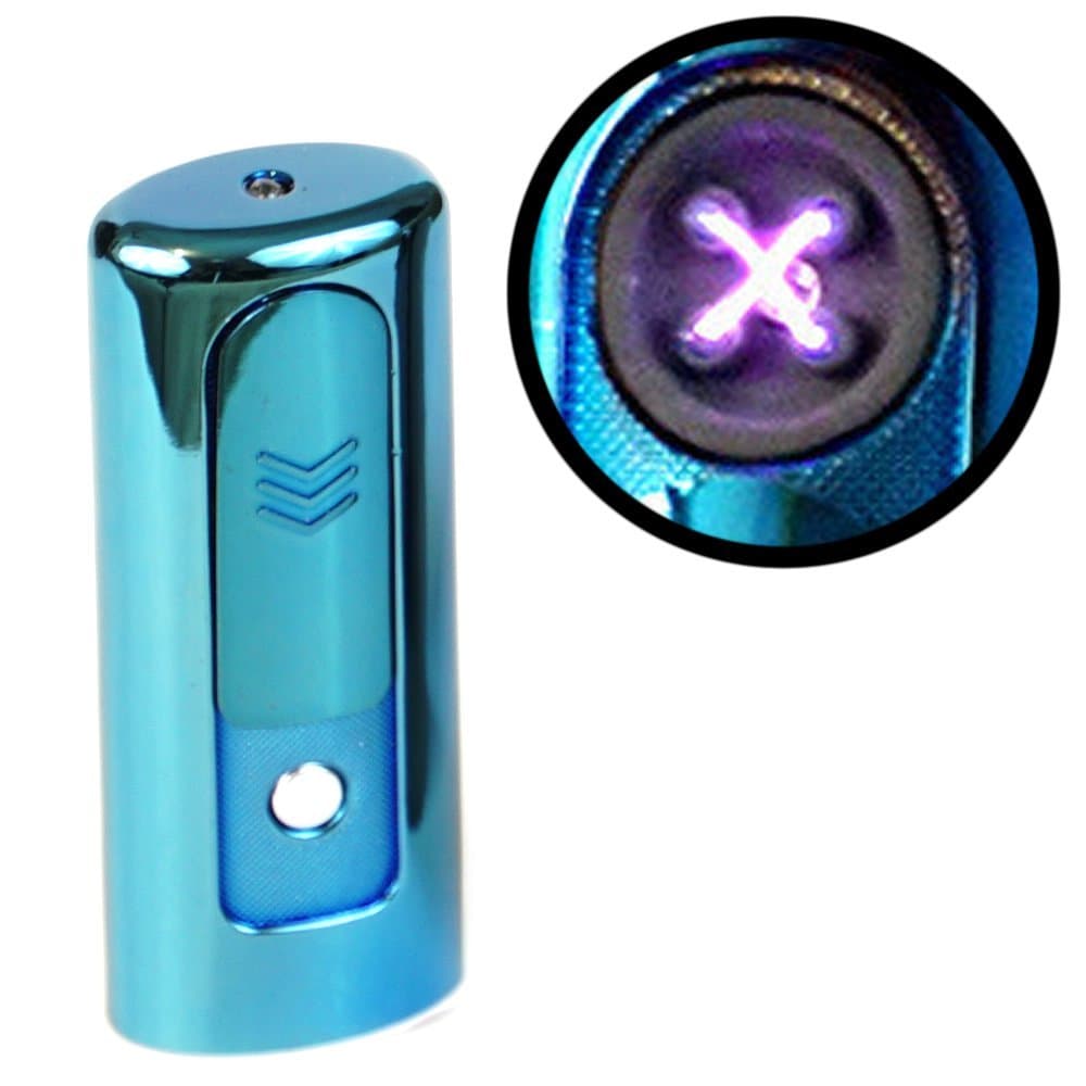 PieceMaster Double Plasma Beam Torch Jet Electric Spark arc Tesla Coil Cigarette USB Lighter, LED Flashlight (Blue)