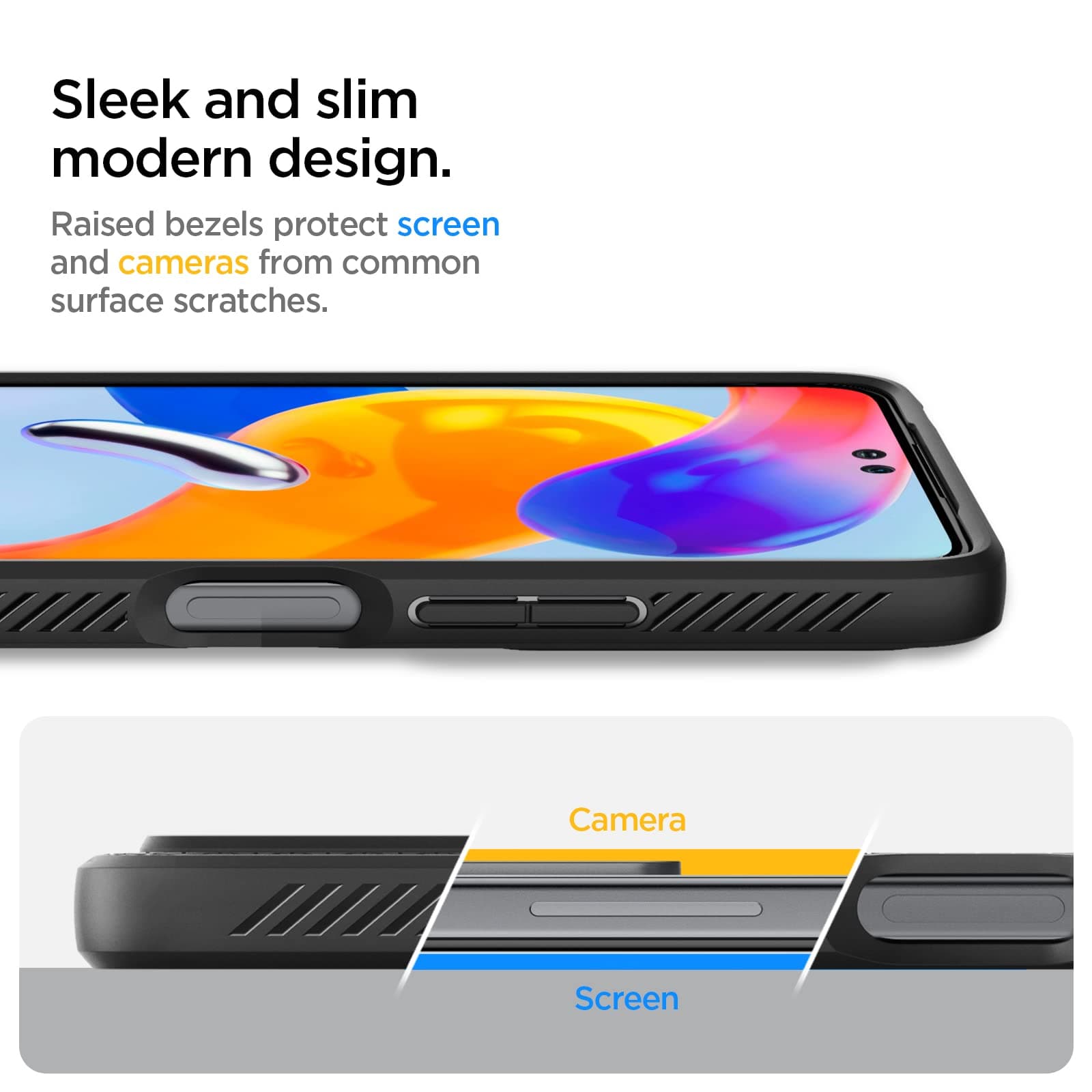 Spigen Liquid Air for Redmi Note 12 Pro/Note 11 Pro 5G/ Case, Redmi Note 12 Pro/Note 11 Pro 5G Back Cover - TPU|Matte Black