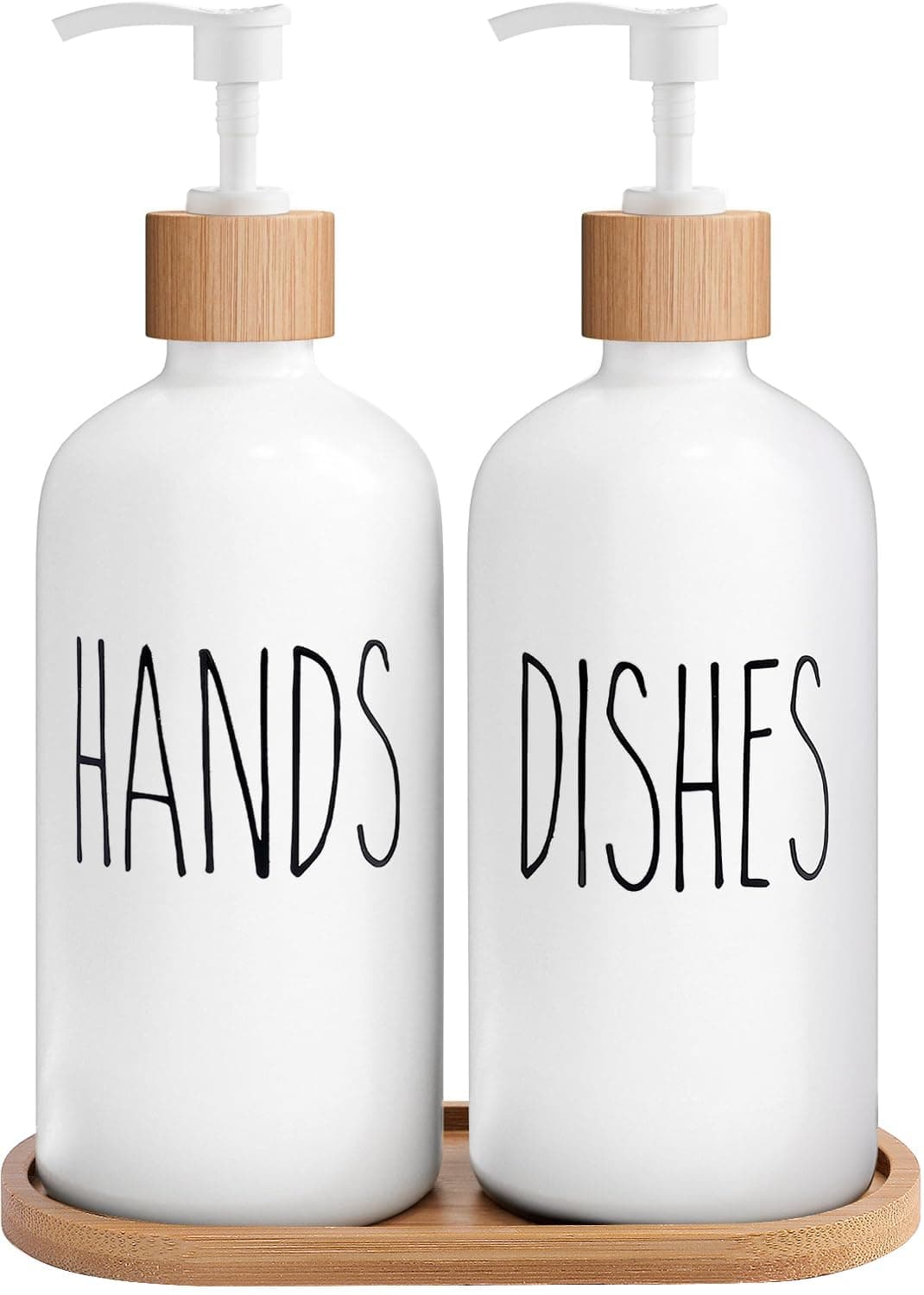 White Hand and Dish Soap Dispenser Set