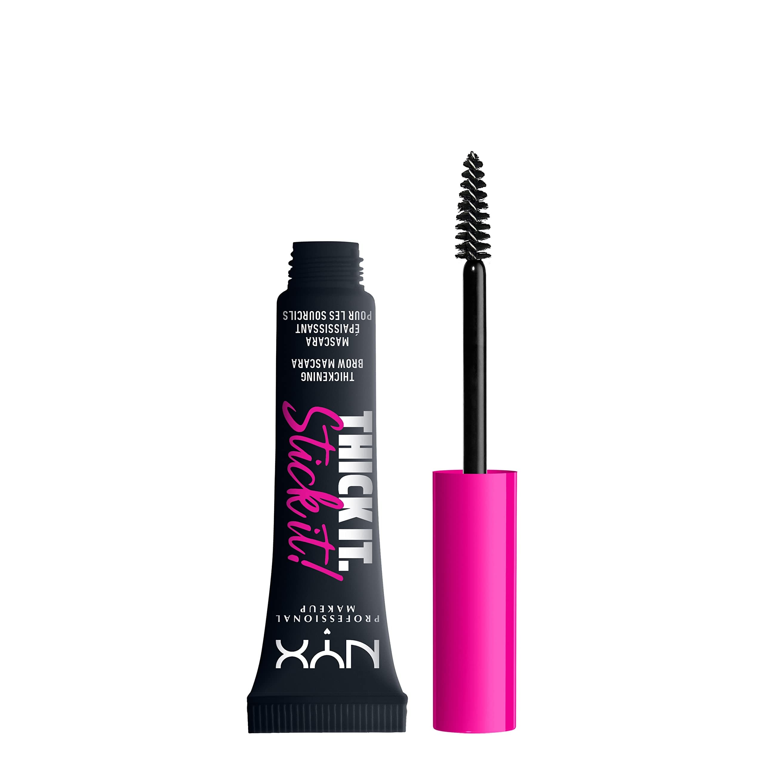 NYX Professional Makeup Thick It. Stick It! Brow Mascara, Tints & Thickens with 16hr Wear, Black