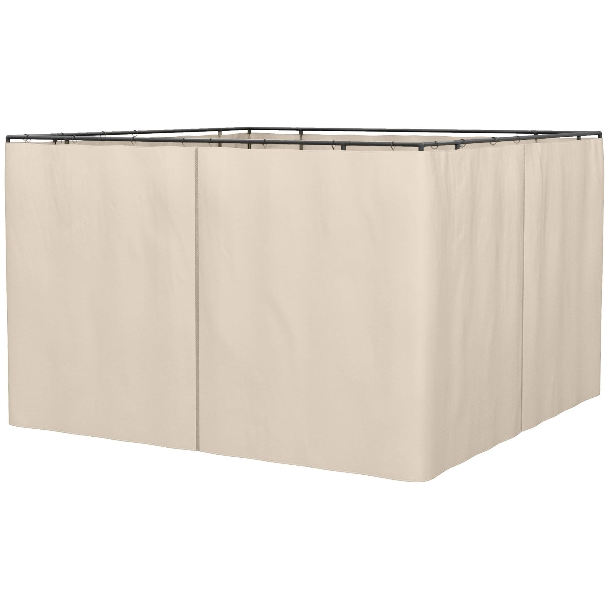 Outsunny 4 Pack Replacement Gazebo Curtains Privacy Panel for Most 3 x 3m Gazebo Canopy Pavillion Outdoor Shelter Sidewalls Accessories Beige