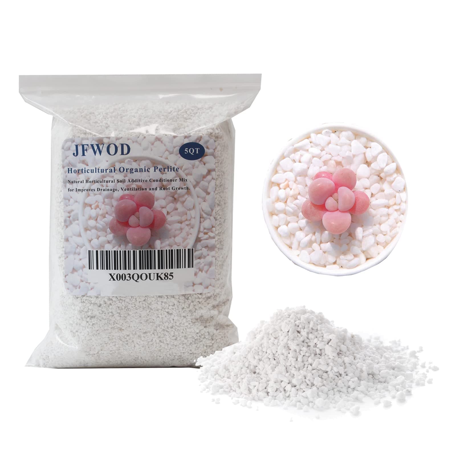 5 Quart Organic Perlite Horticultural Soil Amendment for Plants and Enhanced Drainage Enhanced Growth Organic Perlite Soil for Healthy Root Development