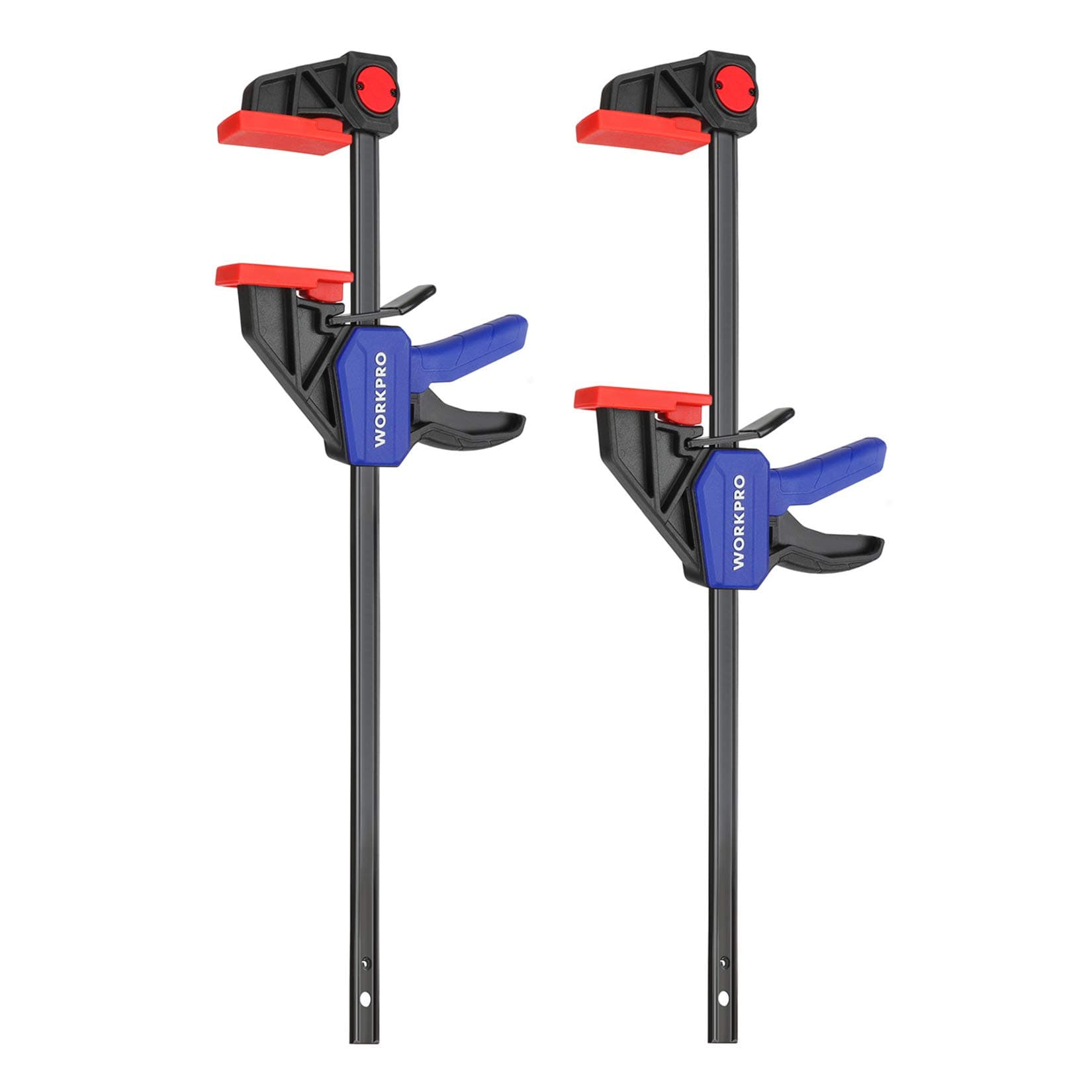 WORKPRO 12" Clamps for Woodworking 2-Pack, Quick-Release Wood Clamps/Spreader Light Duty, One Hand F Clamps 150 LBS Load Limit, Ideal for Woodworking and DIY Projects