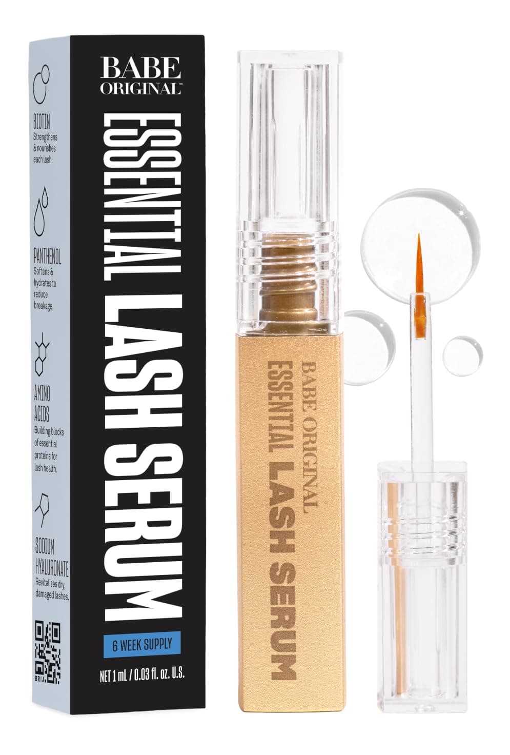 Babe Original Essential Lash Serum - Transform Your Lashes with Longer-Looking, Fuller-Looking Results - 1ml