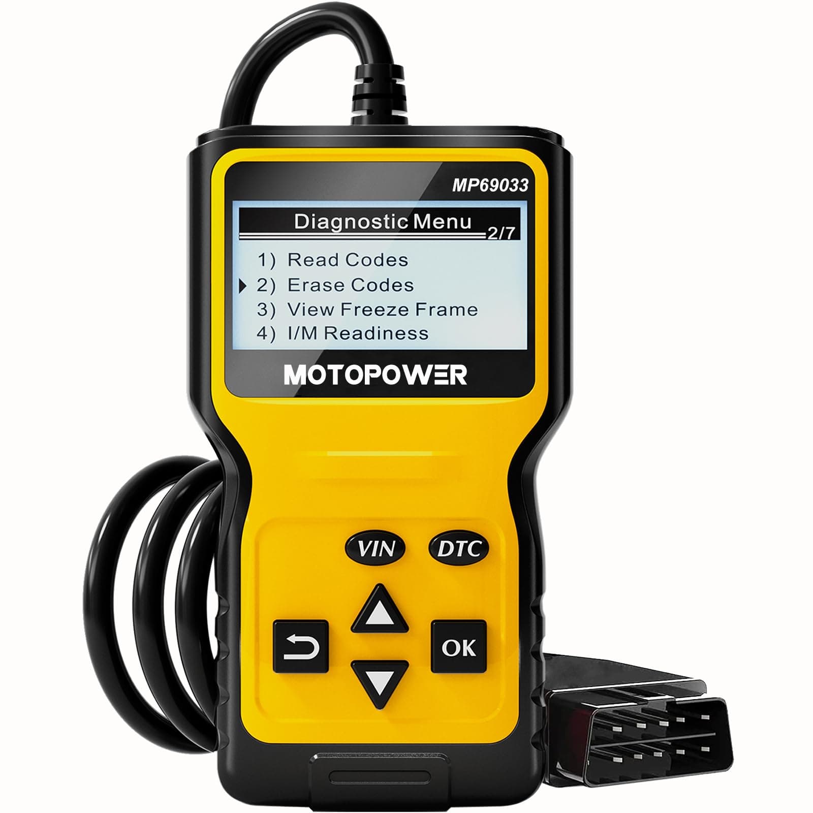 MOTOPOWER MP69033 OBD2 Scanner Universal Car Engine Fault Code Reader, CAN Diagnostic Scan Tool for All OBD II Protocol Cars