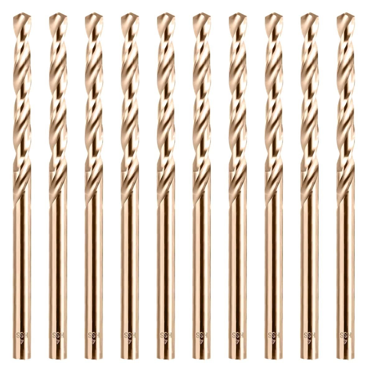 Cobalt Drill Bit Set 4mm - 10pcs, M35 Twist Drill Bits Straight Shank, 4mm High Speed Steel Drill Bits for Drilling in Hard Metal, Stainless Steel, Cast Iron