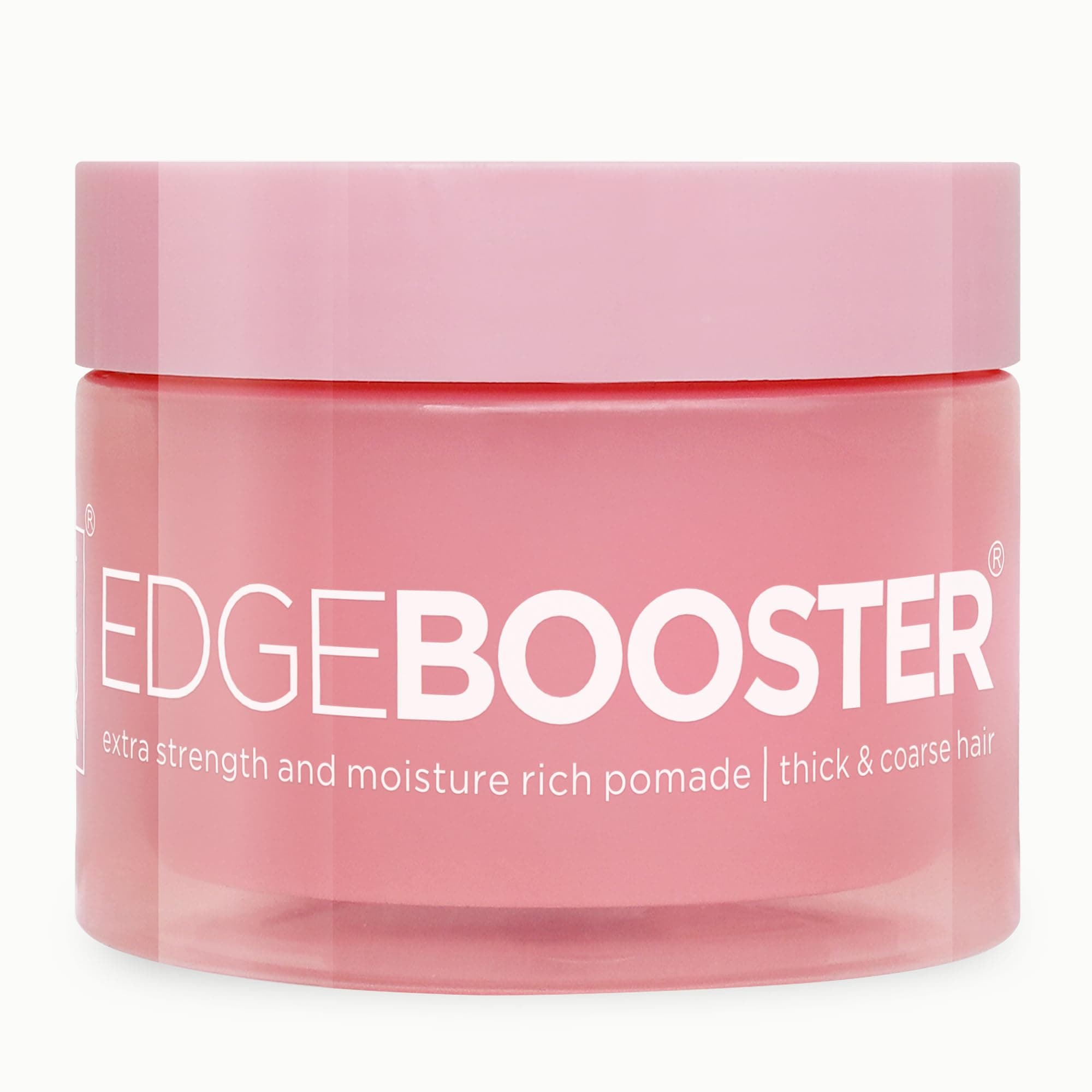 Edge Booster Extra Strength & Moisture Rich Pomade | Strong Hold Edge Control Gel for Thick & Coarse Hair | High Shine, Non-Greasy Styling | Pink Sapphire, 3.38 oz
