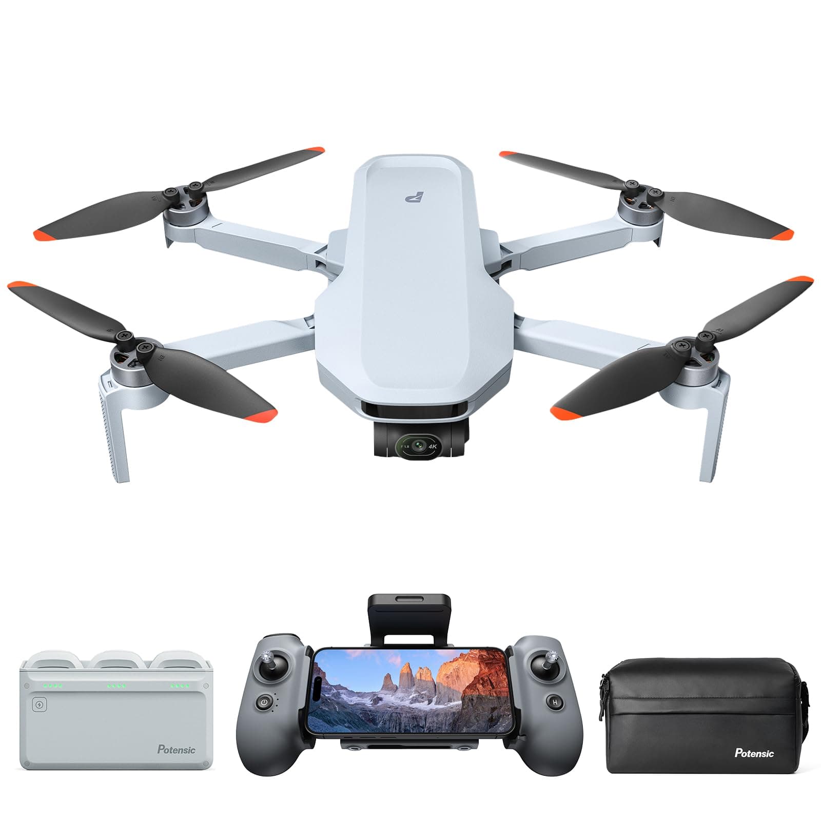 ATOM 2 Drone with Camera for Adults 4K Video, 8K Photo, Under 249g, 3-Axis Gimbal, 10KM Transmission, AI Track, Vertical Shooting, AI Night Shot, QuickShots, Fly More Combo (96-Min Flight)