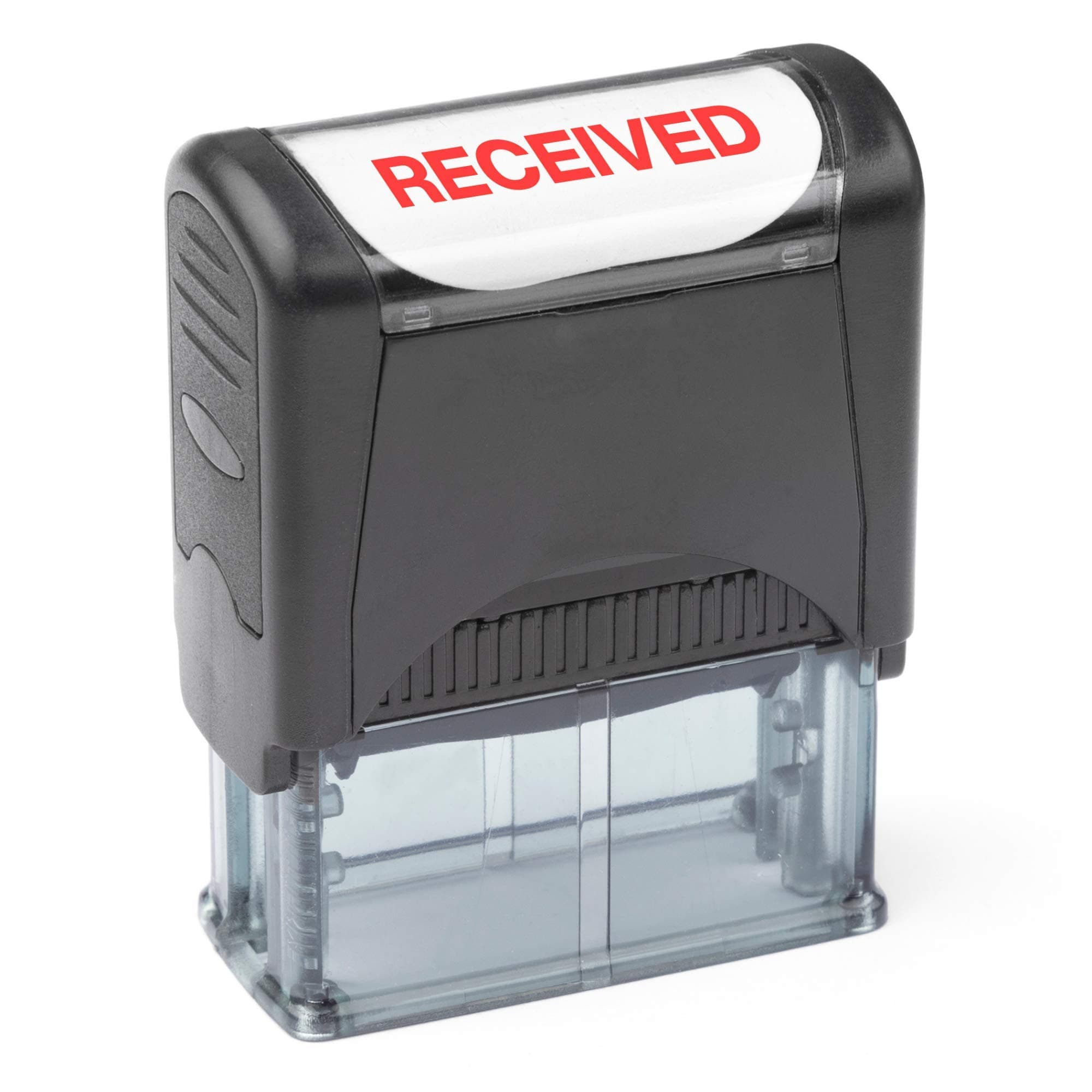 Self Inking Rubber Stamp, Refillable Red Ink Preinstalled - (9/16" x 1-1/2") (Received)