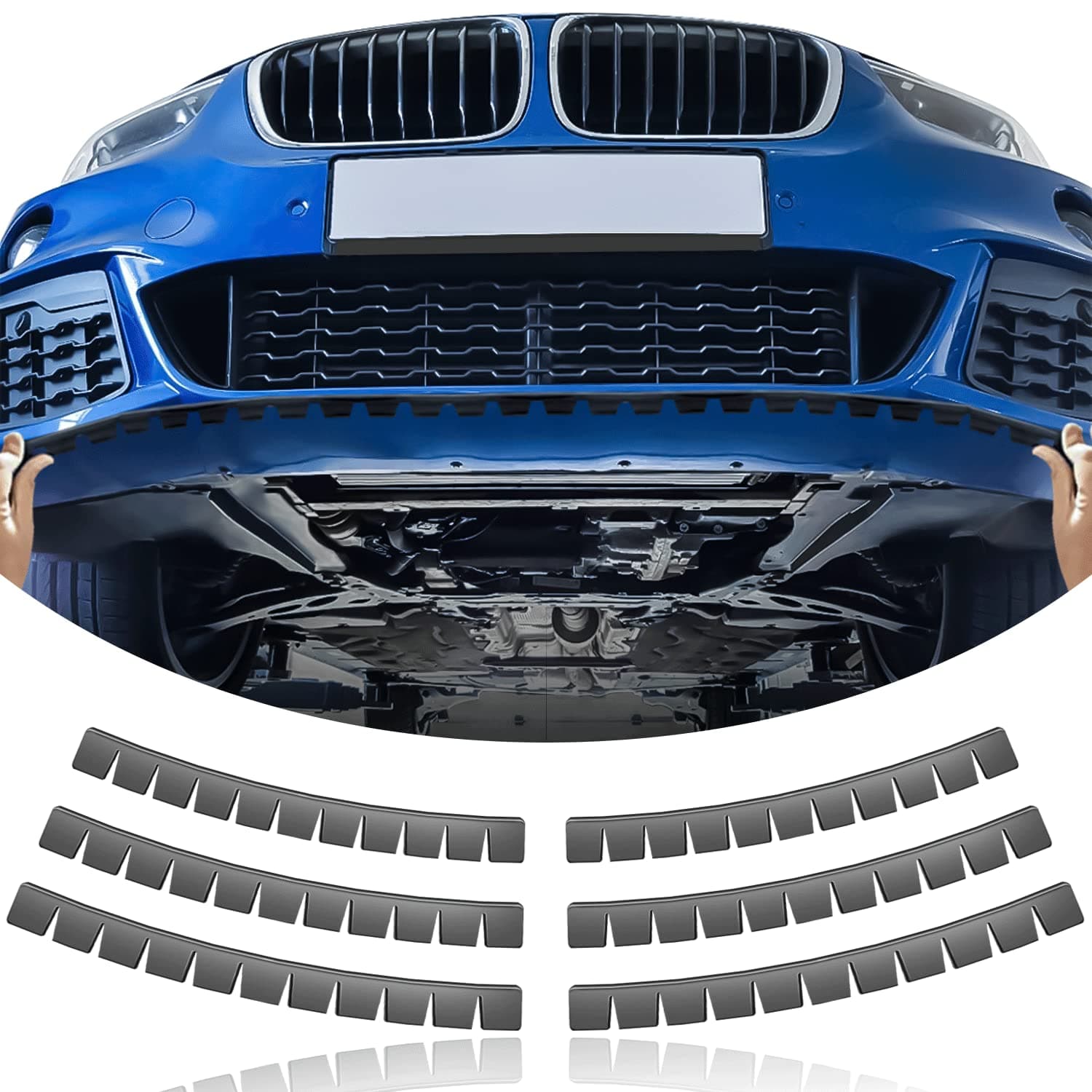 6 Pack Bumper Scrape Guard for Cars Front Bumper Protector Luxury car for Cars Anti-Scratch Bumper Scrape Guard Skid Plate DIY Kit Bumper Buddy