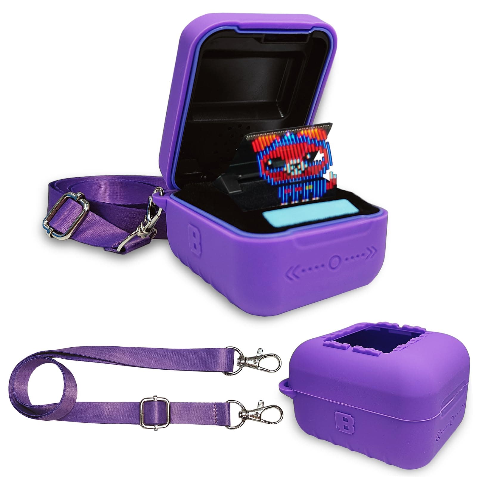 JCHPINE Silicone Cover Case for Bitzee Interactive Toy Digital Pet and Case, Protective Skin Sleeve for Bitzee Virtual Electronic Pets Accessories (Case Only) (Purple)