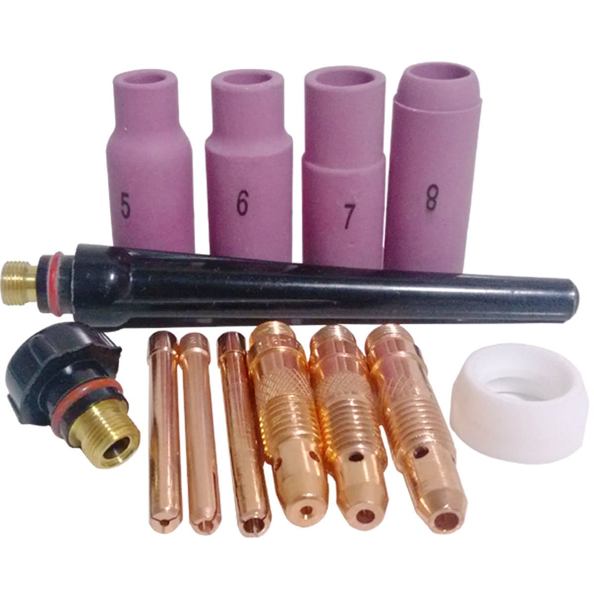 B.W.P 13pcs TIG Consumables KIT Back Caps Collets Bodies for PTA SR DB WP17 18 26 Torch