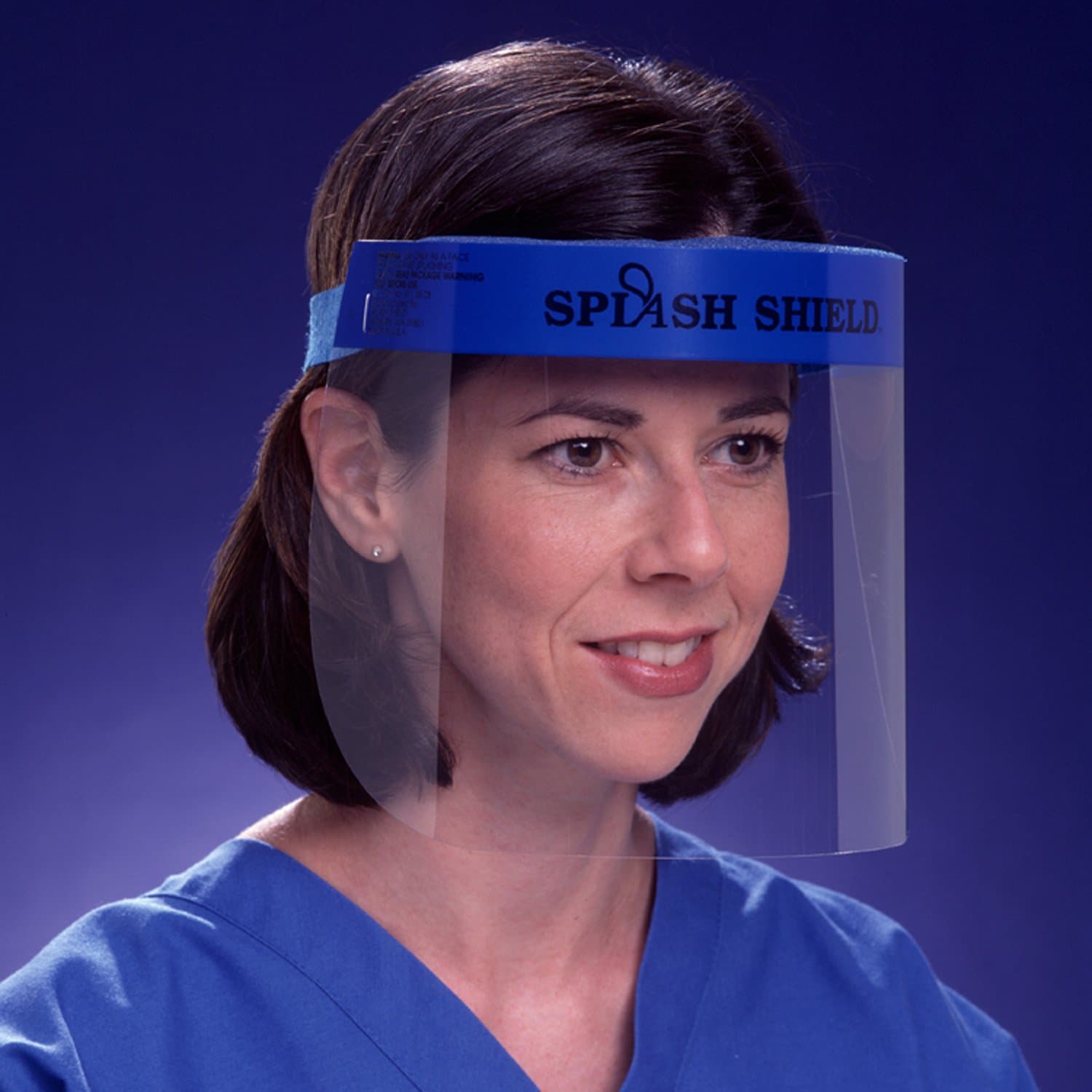 Splash Shield Full Face Shield, Anti-Fog Clear Shield with Blue Headband, Disposable, One Size Fits Most, 4505B (24 Count)