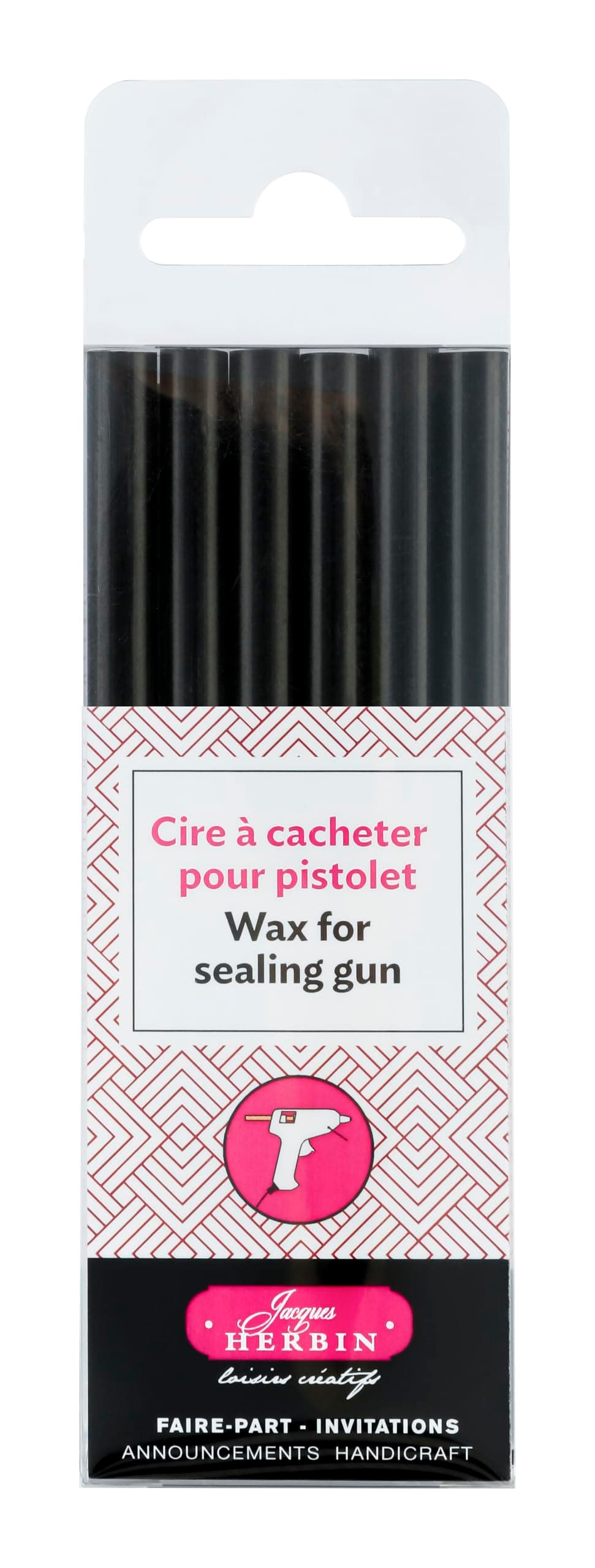 Herbin Wax Gun Sticks - Black, 6 Sticks