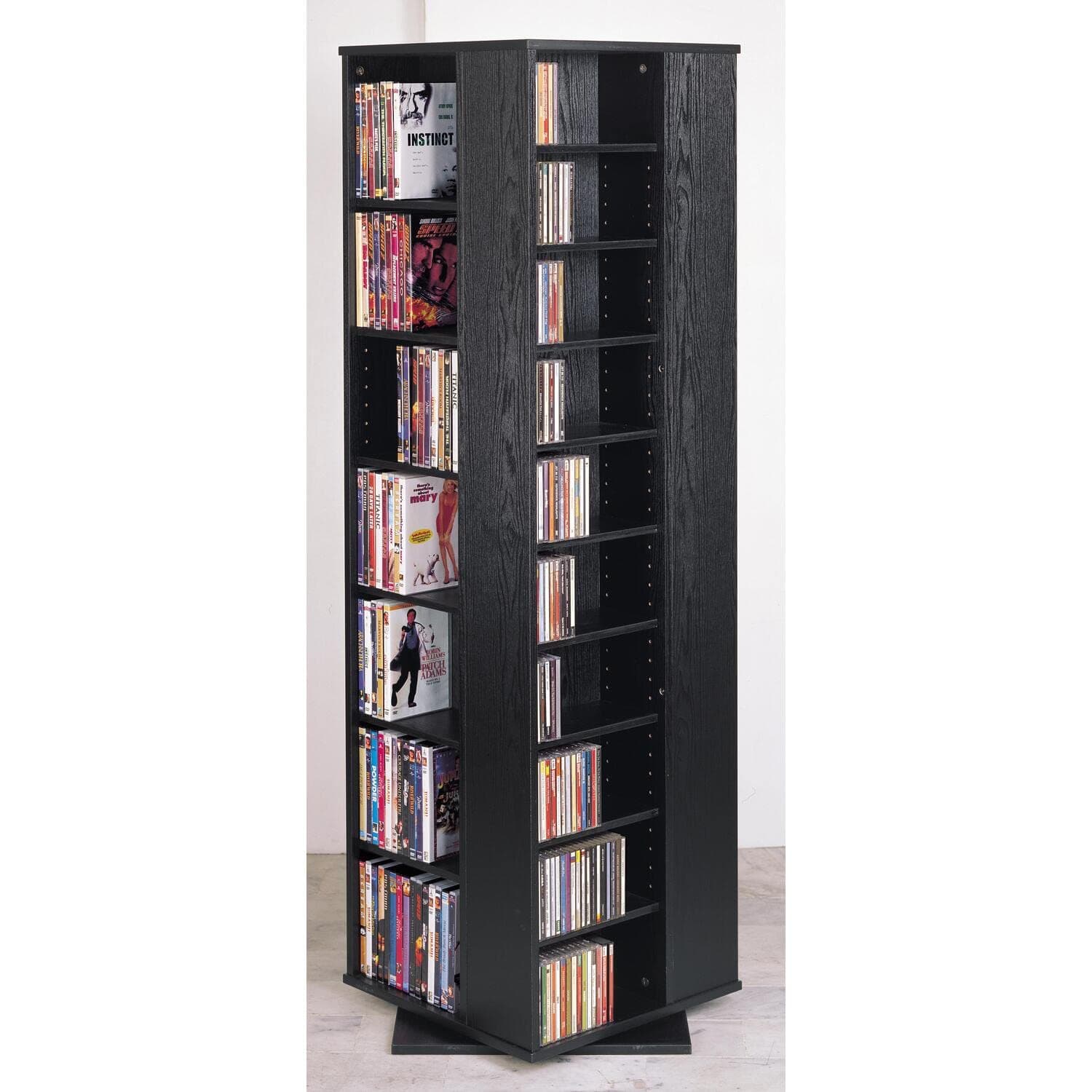 Leslie Dame High Capacity Spinning Multimedia Storage Tower, Black