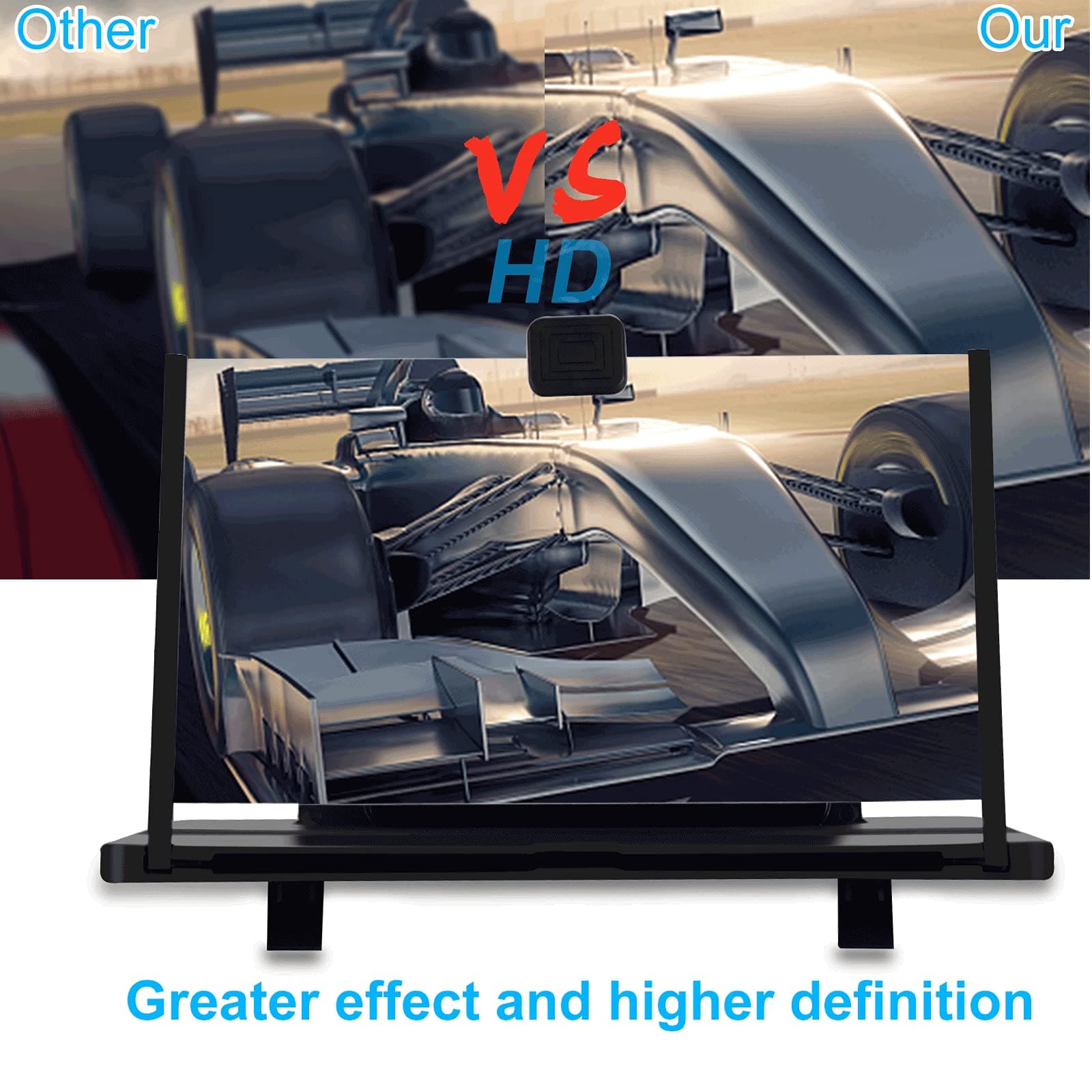 Hopeful 12" Thin Foldable Phone Magnifier Screen Foldable HD 3D Blu-ray Easy to Carry Gadgets for Men Gifts Technology 3d Movies Phone Projector