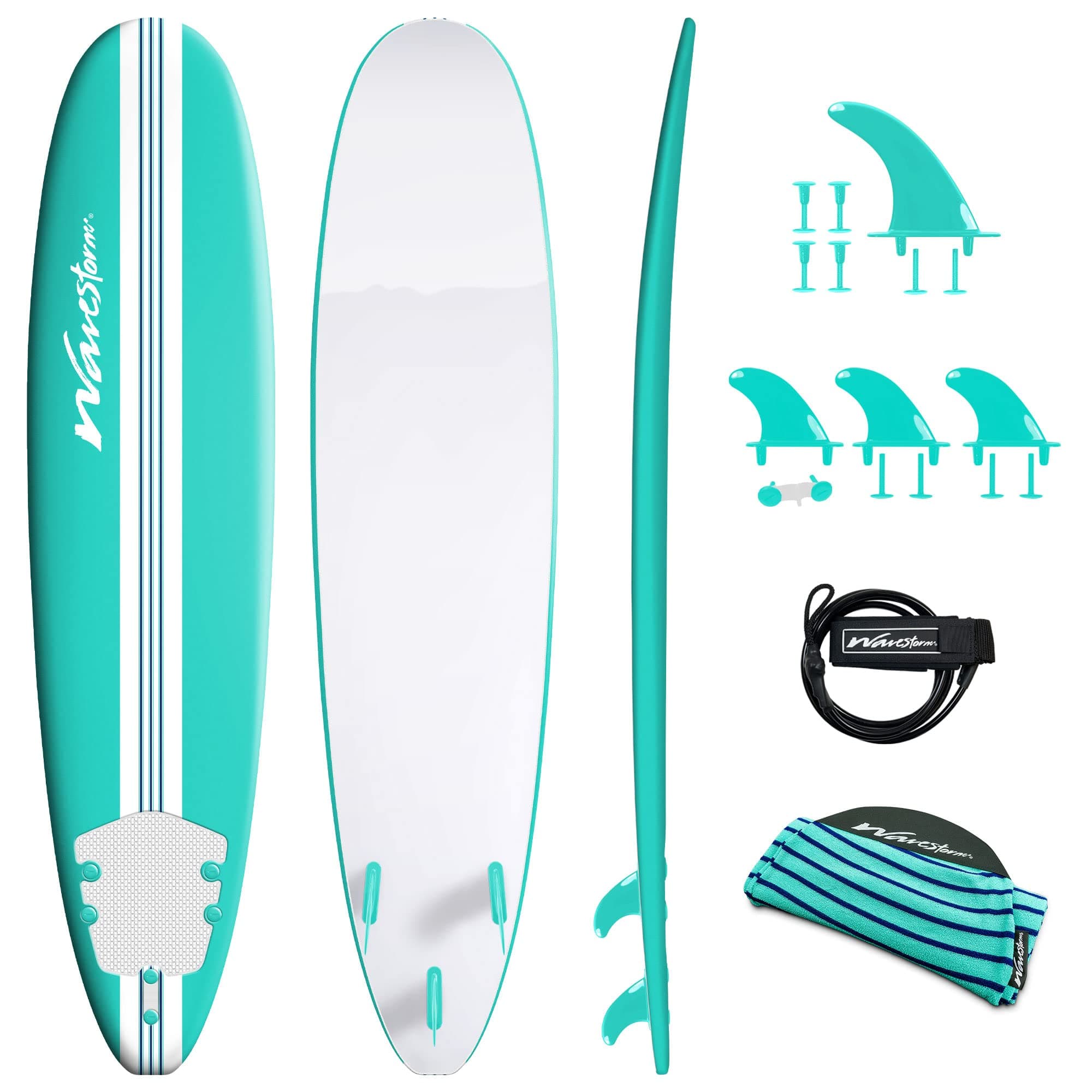 WAVESTORM 8ft Premium Classic Longboard Surfboard