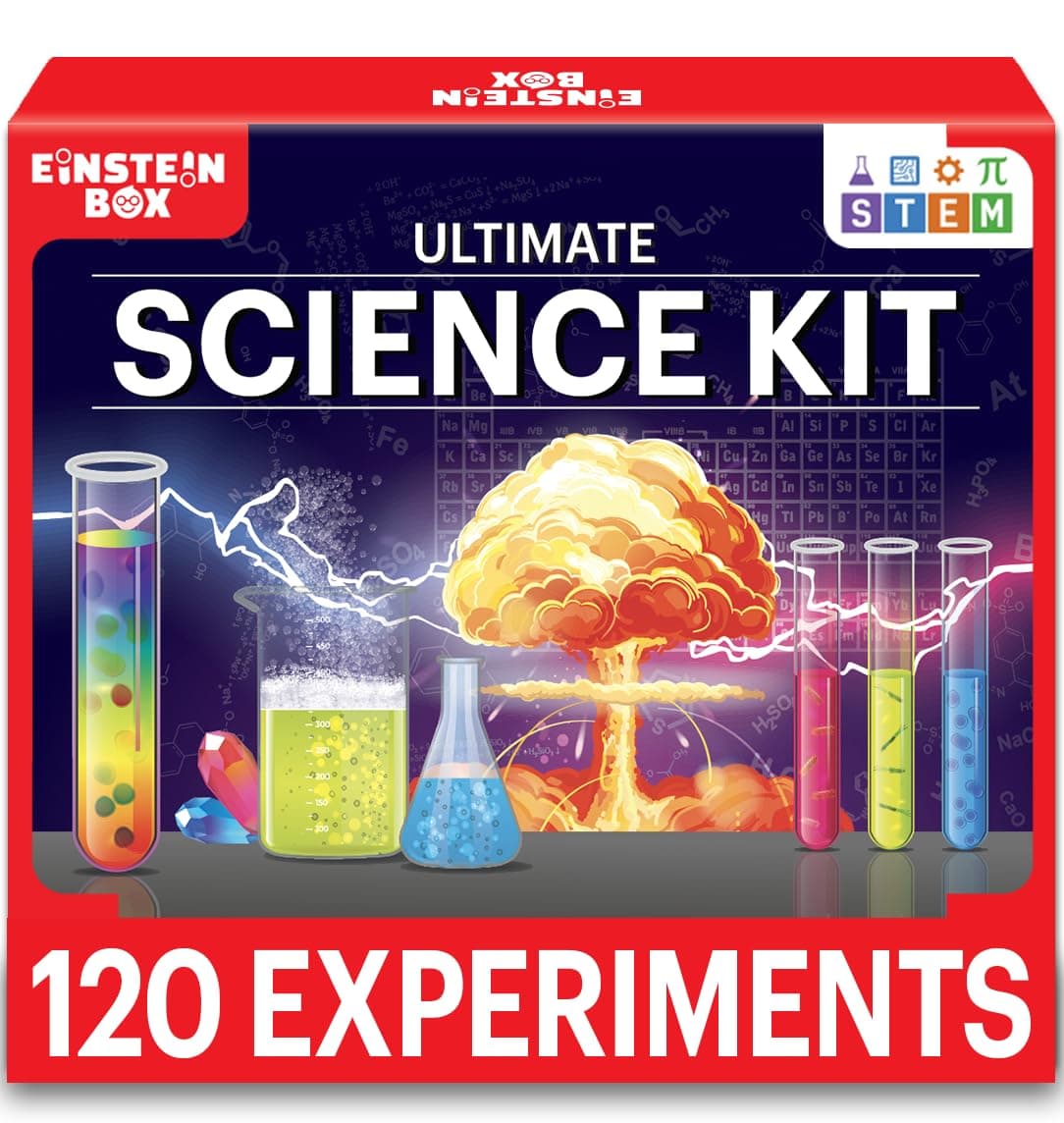 Einstein Box Ultimate Science Experiment Kit for Boys & Girls Ages 7-14 | Birthday Gifts Ideas for Kids | STEM Learning Educational Toys & STEM Toys for Boys 7-14 Years | Experiment Kit