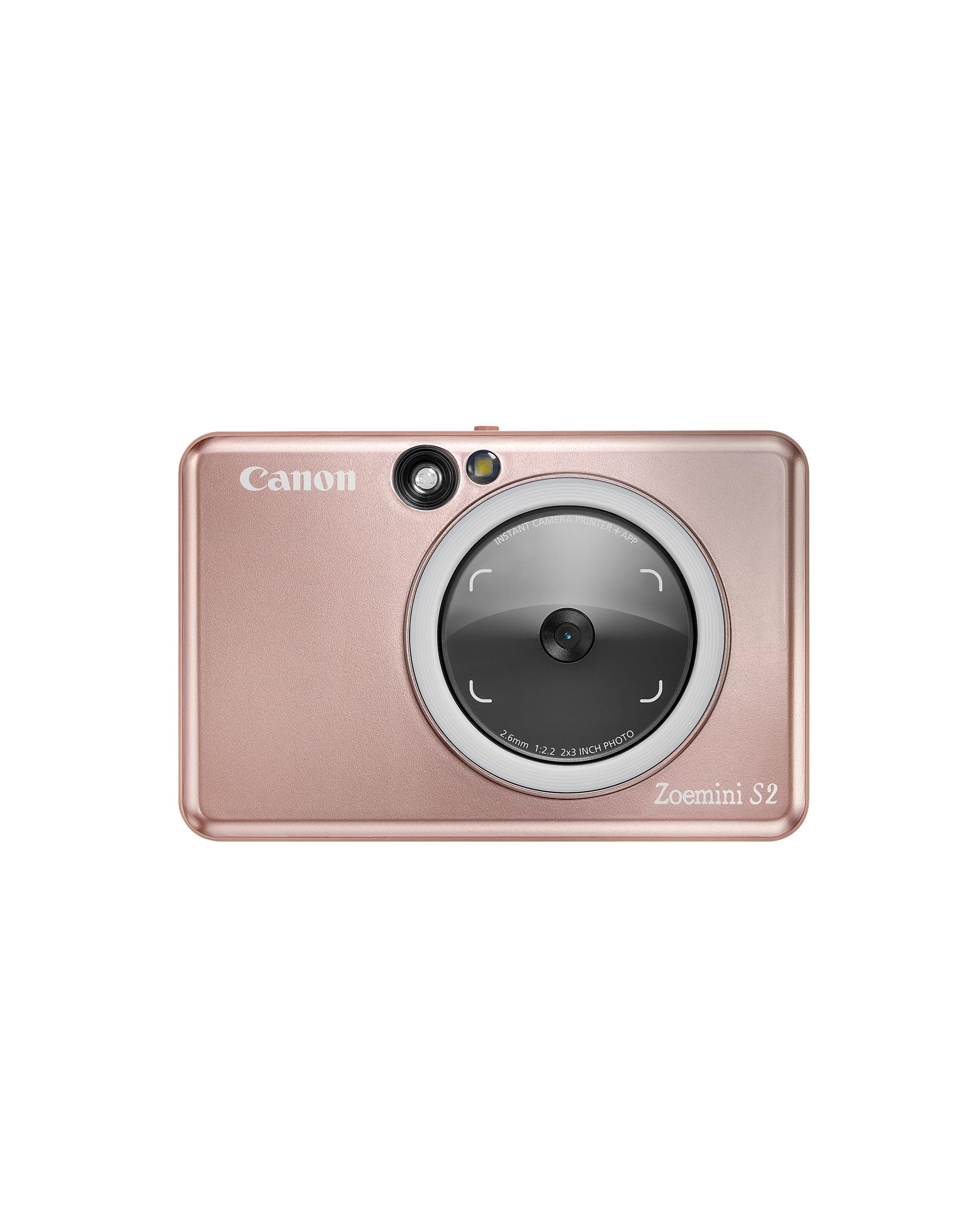 Canon Zoemini S2 Instant Camera Printer 8MP - Compact with Mirror, Ring Light Camera, Zink Sticky-Back Photo Paper, Portable, Rose Gold
