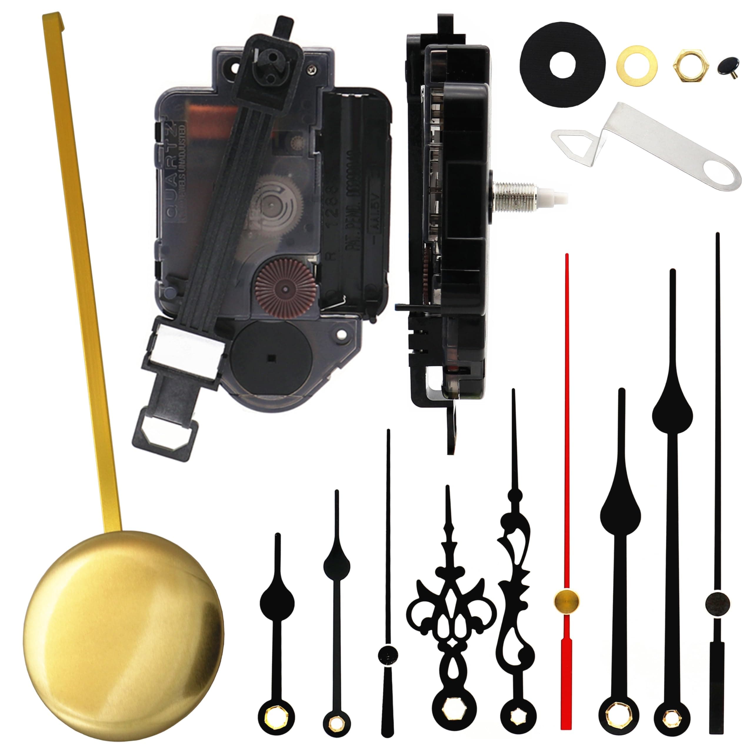 Original Youngtown 12888 Pendulum Clock Movement with 3 Sets of Hands 20 mm( 4/5 inch Shaft Length 11.7 mm (9/20 inch) Thread Length.