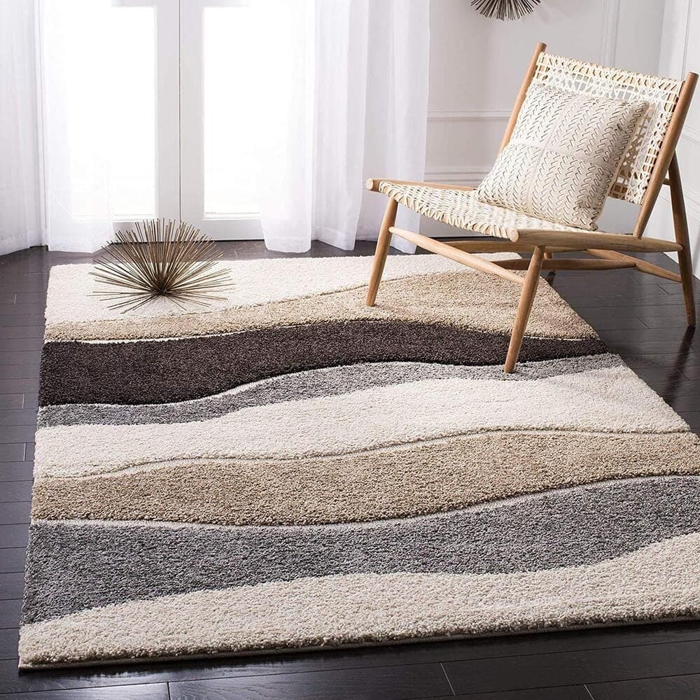 F & B Rugs Will Change The Floor Solid Shag Rectangular Carpets And Rugs Size 4 X 6 Feet, 180L x 120W Centimeters