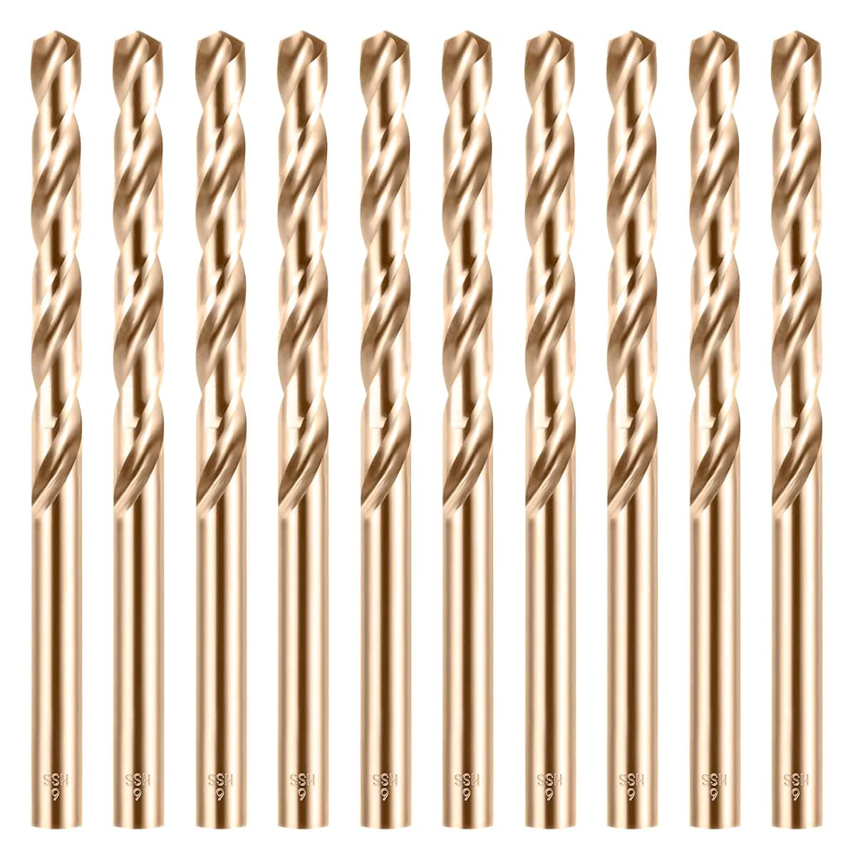 Cobalt Drill Bit Set 6mm - 10pcs, M35 Twist Drill Bits Straight Shank, 6mm High Speed Steel Drill Bits for Drilling in Hard Metal, Stainless Steel, Cast Iron