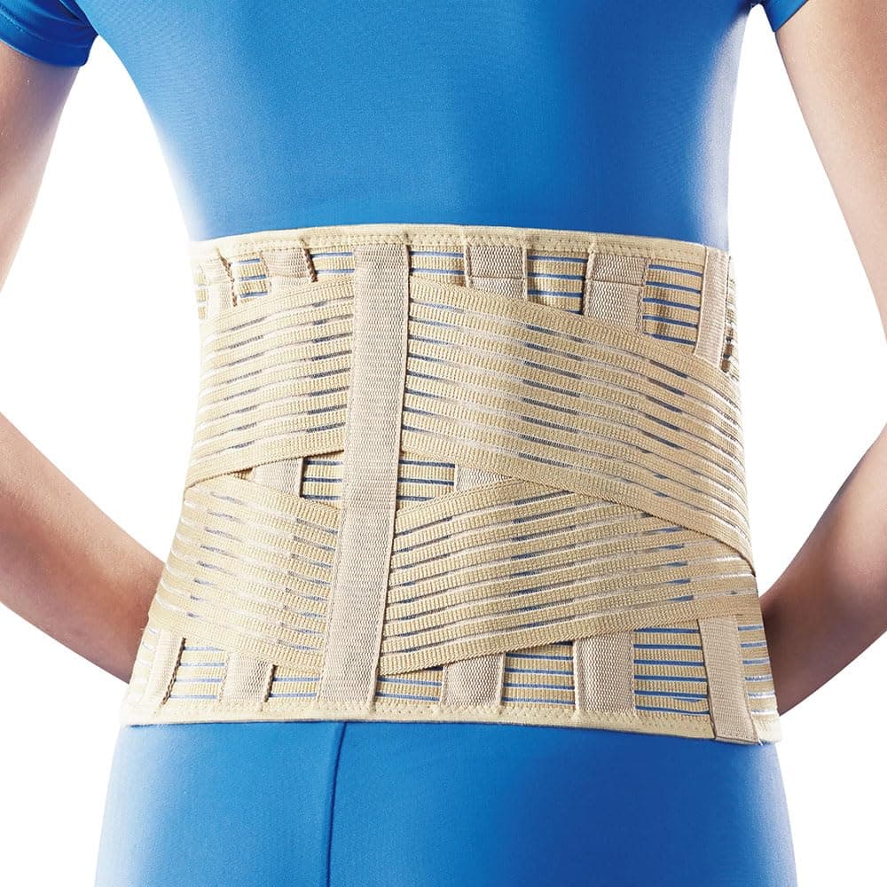 OPPOBreathable Adjustable Sacro Lumbar Support, for Lower Back Sprains & Strains, Weak Muscles, Osteoporosis, Sciatica & Pain Relief (XL, 9"/23cm Height)