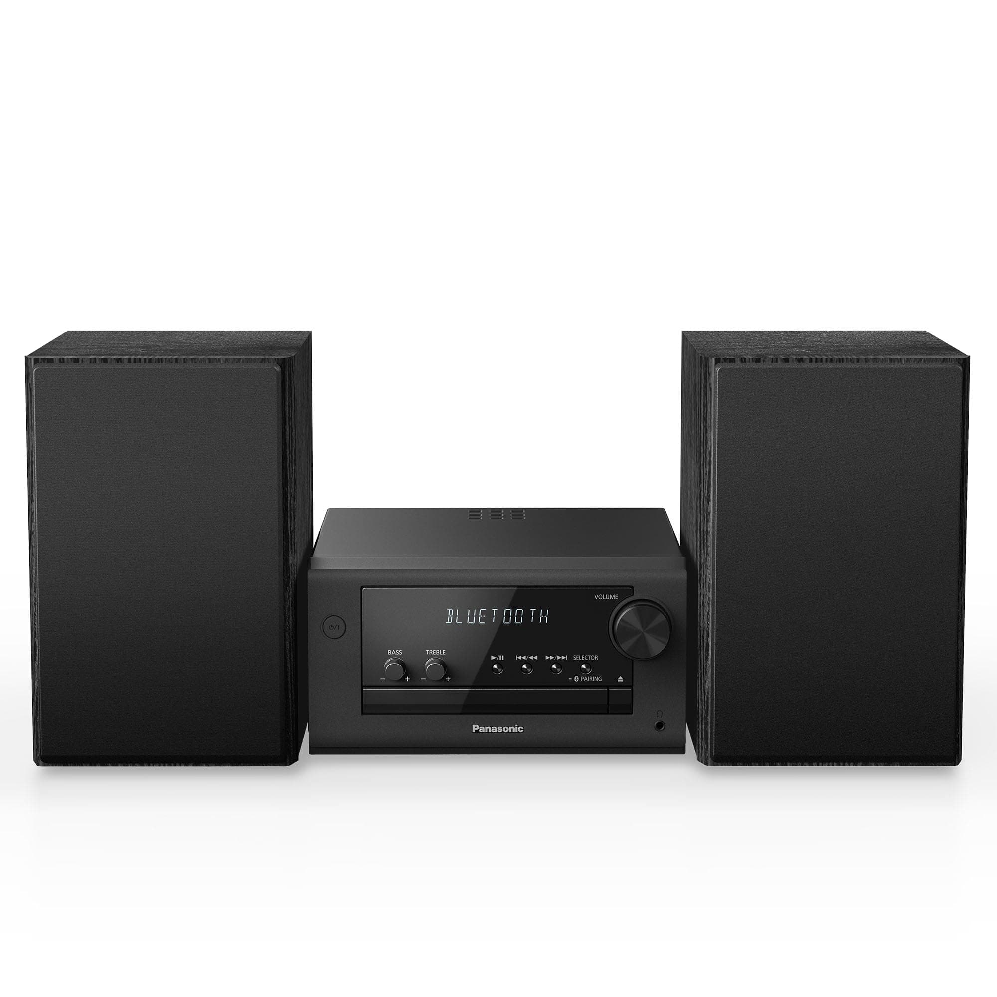 Compact Stereo System with CD Player, Bluetooth, FM Radio and USB with Bass and Treble Control, 80W Stereo System for Home with Remote Control - SC-PM700PP-K (Black)