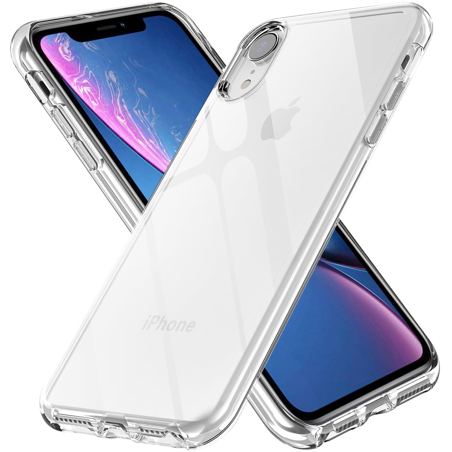Phone Case Compatible with iPhone XR, Clear Case Shockproof Protective Bumper Slim Cover for 6.1 Inch