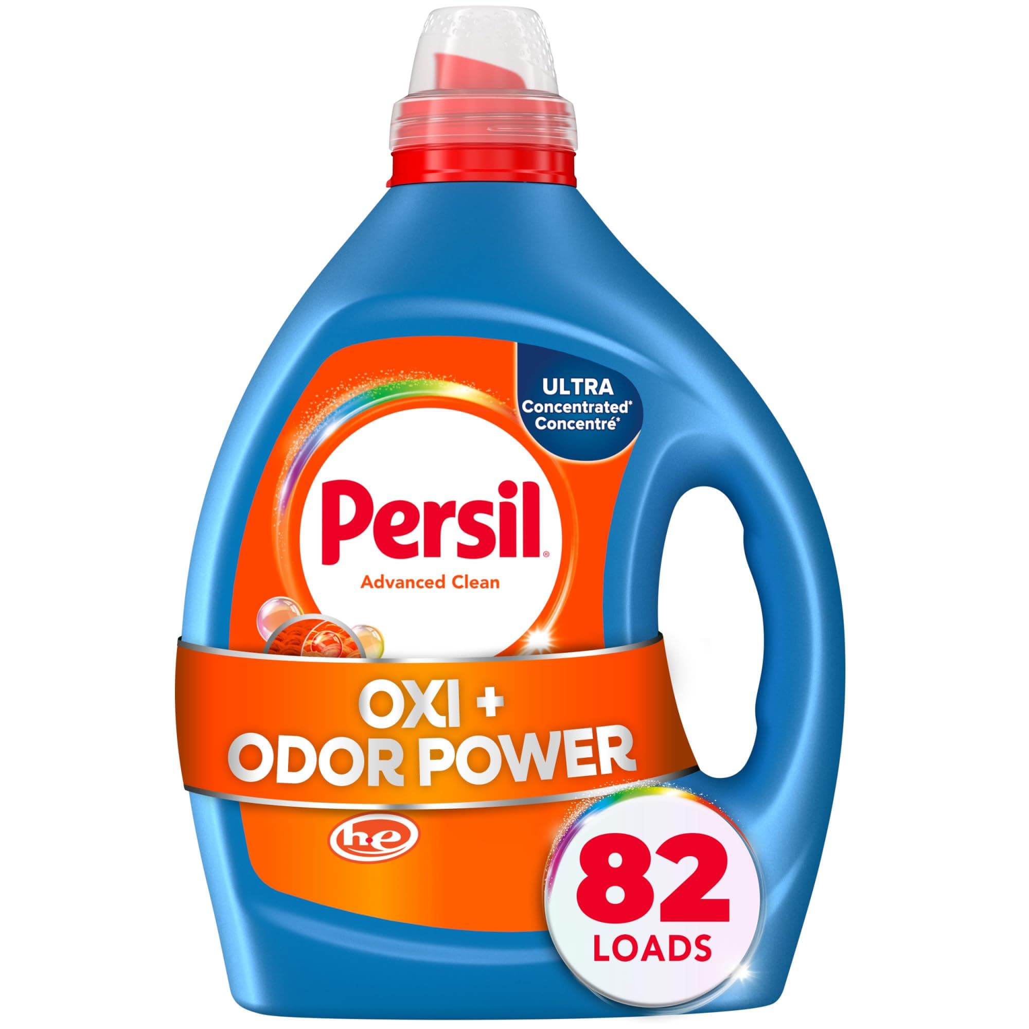 Advanced Clean Oxi+Odor Power, Liquid Laundry Detergent, High Efficiency (HE), Deep Stain Removal, Ultra Concentrated, 82.5 fl oz, 82 Loads