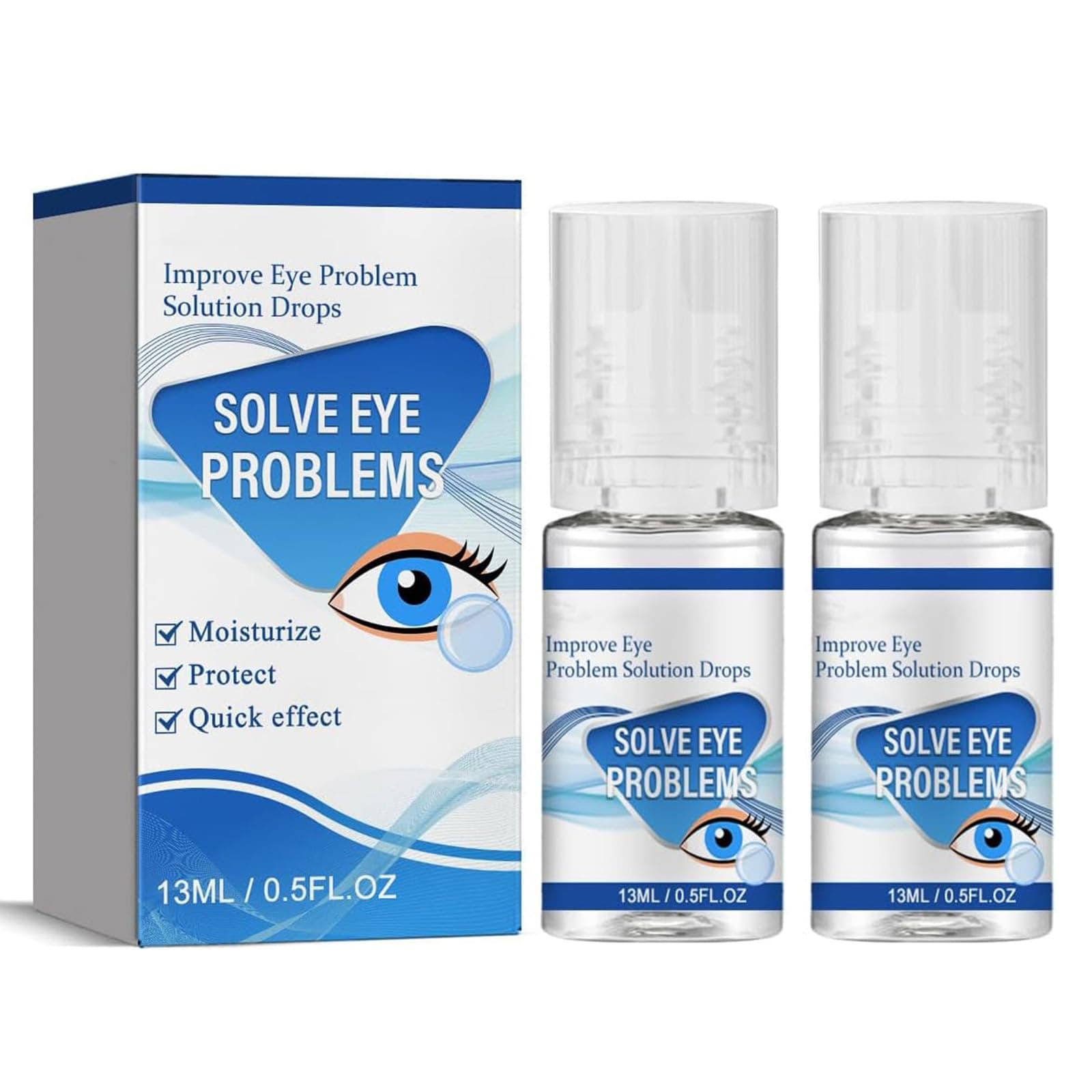 Leixu Myopia Reversal Eye Drops, Improve Eye Problem Solution Drops, Eye Brightening Drops, Relieve Eye Fatigue, Blurred Vision and Gentle Eye Protection, Clear Eyesight (2Pcs)
