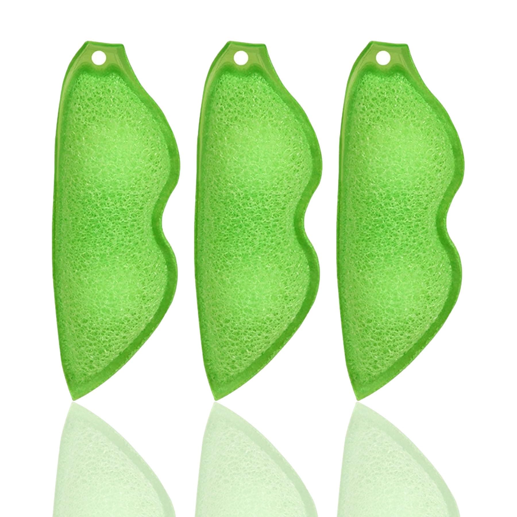Generic Bottle Cleaning Beans, 3 PCS Bean Bottle Cleaning Sponge, Magic Beans Bottle Cleaner, Water Bottle Cleaner, Green