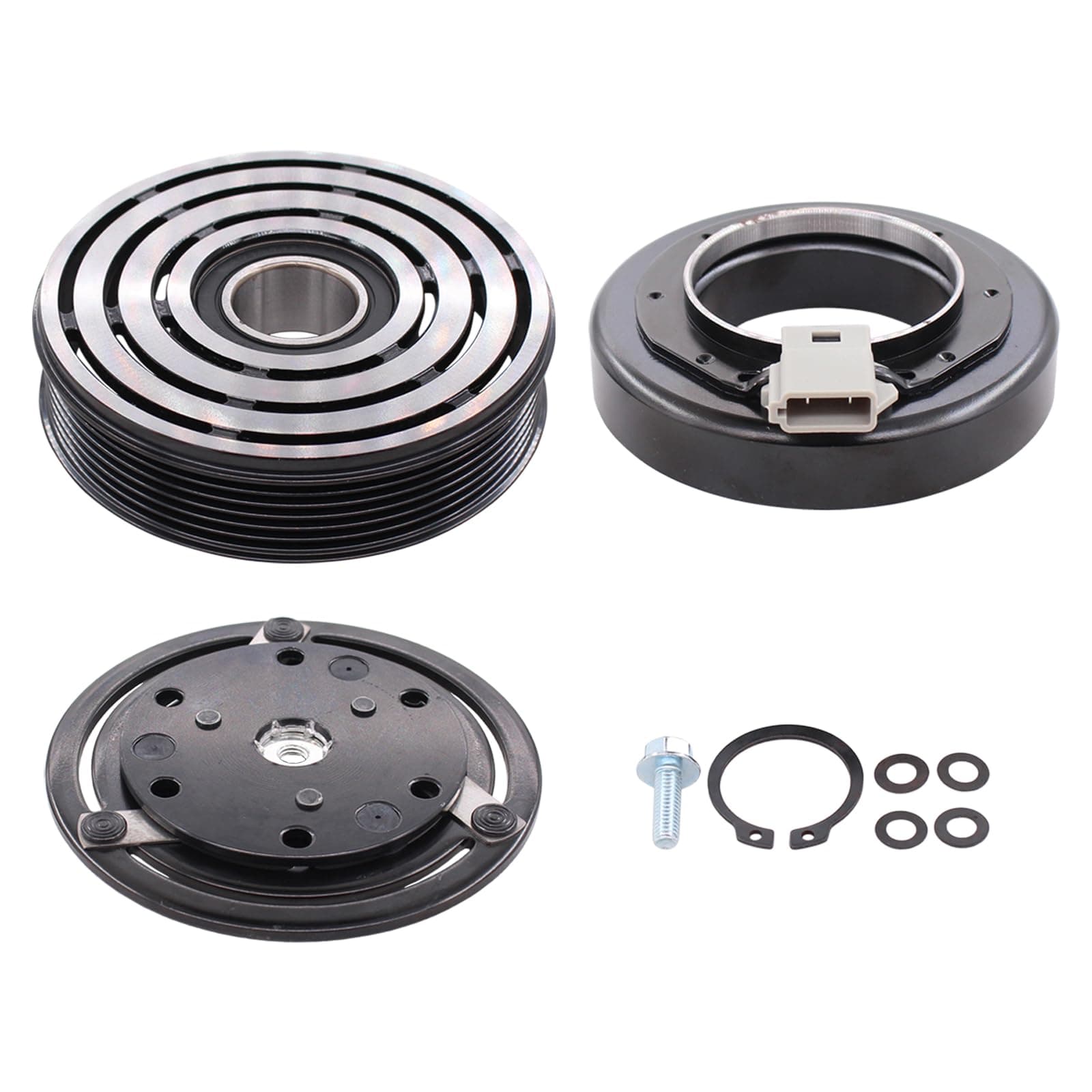 ApplianPar AC Compressor Clutch kit for Ford E150 E350 1989-1996, E250 1990-1996, Escape 2001-2004, Explorer 1991-2001, F150 F250 1989-1995, F350 2002-2007, Focus 2003-2007, Ranger 1989-2011
