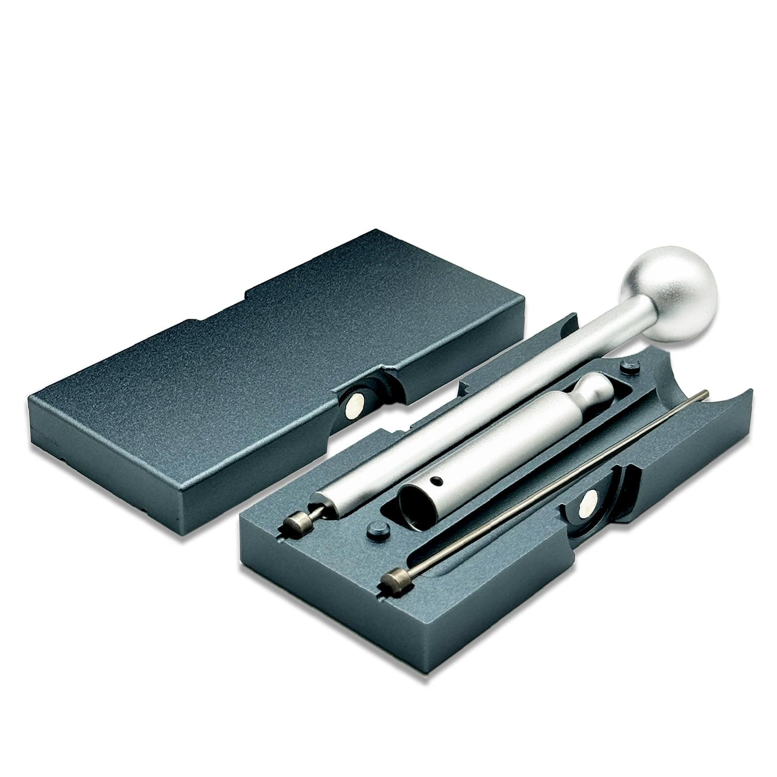 Aluminium Cannagar Mold Kit Grey, Scrub Surface Cannagar Mold, Updated X-Large Size Cigar Roller Kit with 2 Metal Skewers, Aluminium Alloy Tip, Funnel, Longer Burn Time