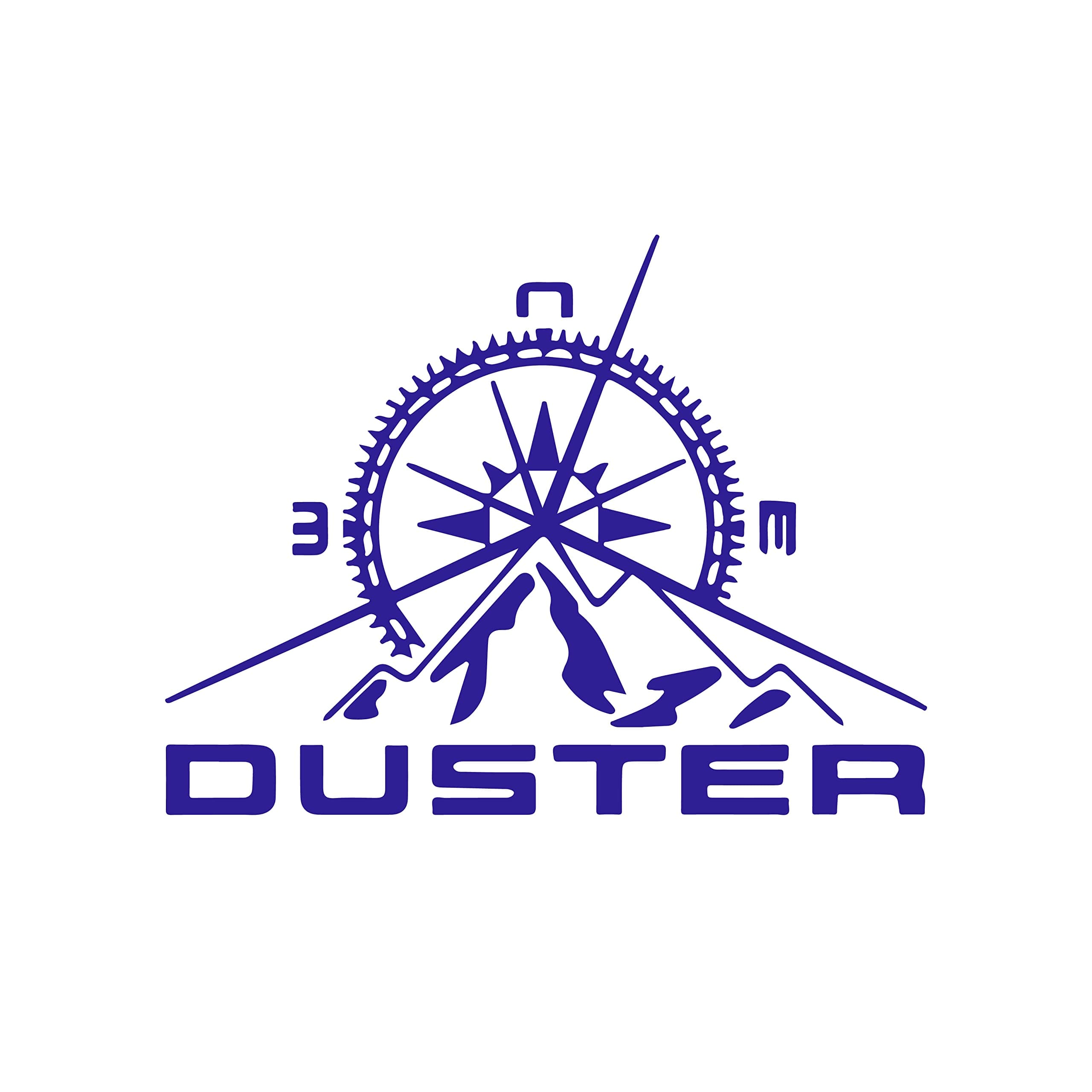 BIRD'S MIND Compass Stickers Compatible with Duster Renault Car Back Sides Bumper Decal Black Vinyl L x H 20.00 cm x 15.00 cm (Blue)