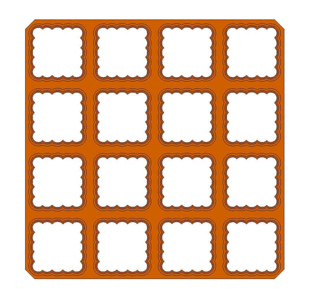 1”x16 Scalloped Shape Square Multi Cutter