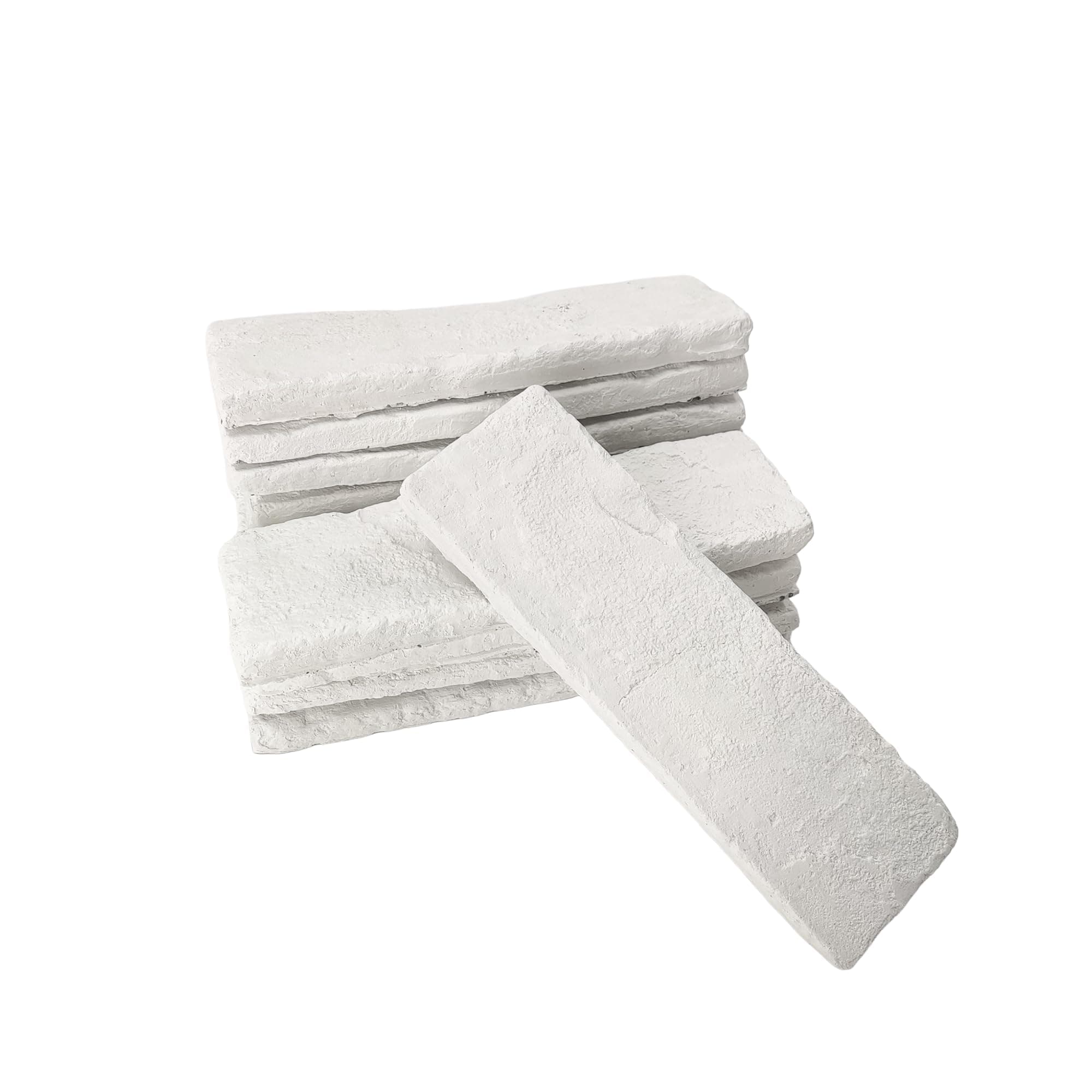 20 Pcs White Thin Brick Veneers, 2.4in x 7.9in 3D Faux Wall Brick for Kitchen Backsplash, Fireplace, Living Room, Interior and Exterior Decoration (3.5 sq.ft)