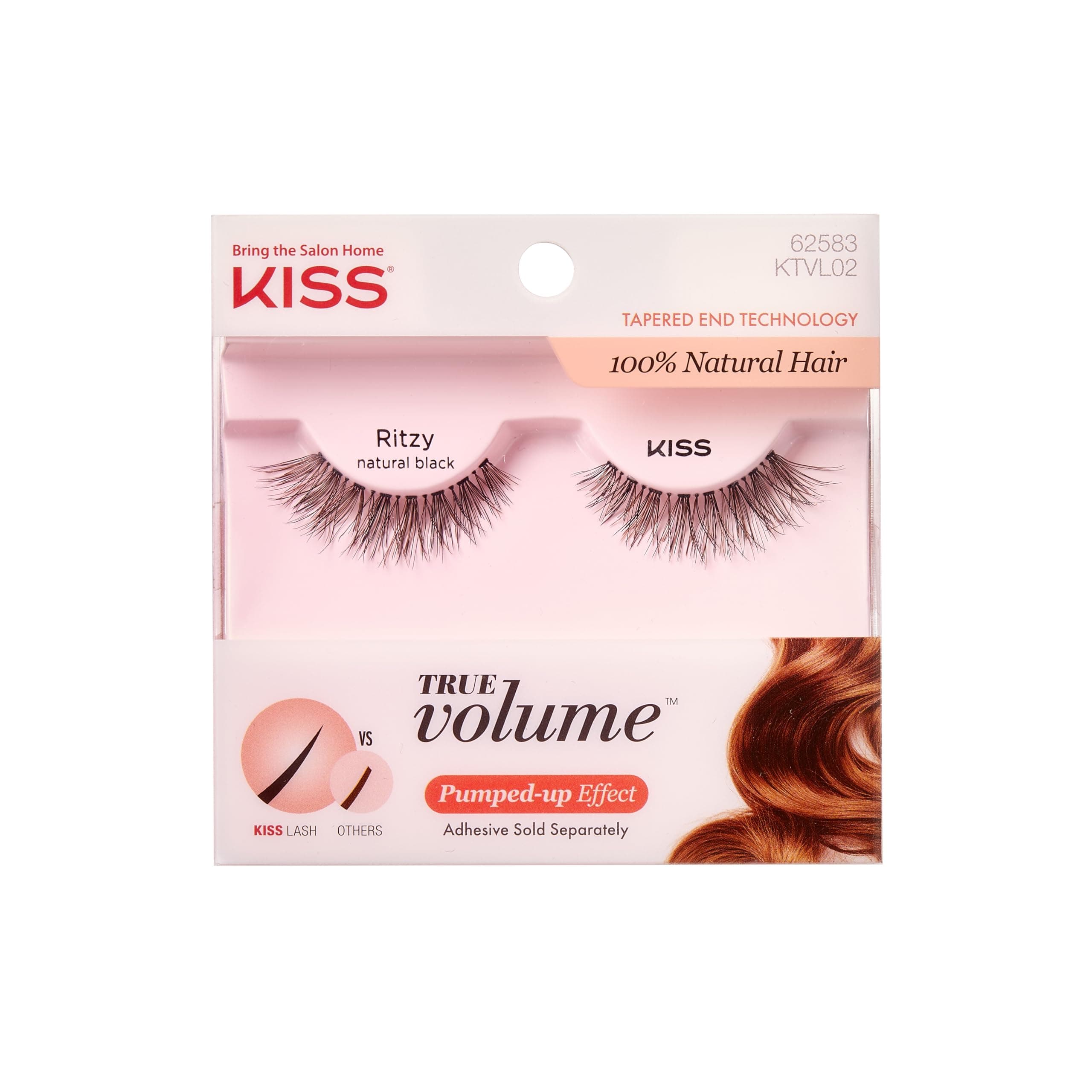 KISS True Volume, False Eyelashes, 'Ritzy', 14mm, Includes 1 Pair Of Lash, Easy to Apply, Reusable Lash Clusters