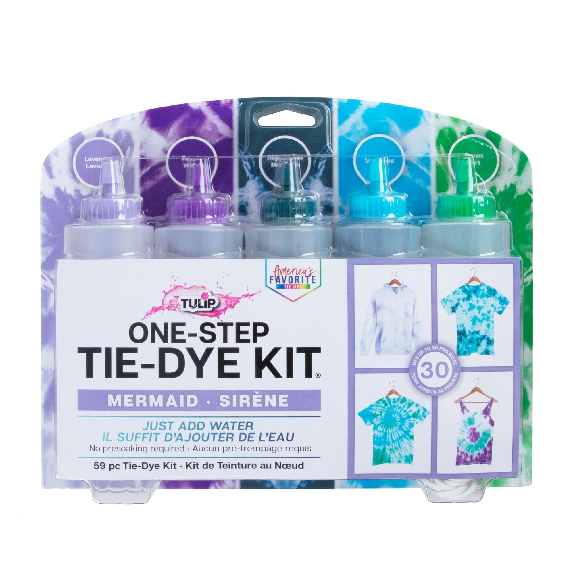 Tulip One-Step Tie-Dye Kit 37934 One-Step Tie Kit Fabric Dye, Mermaid