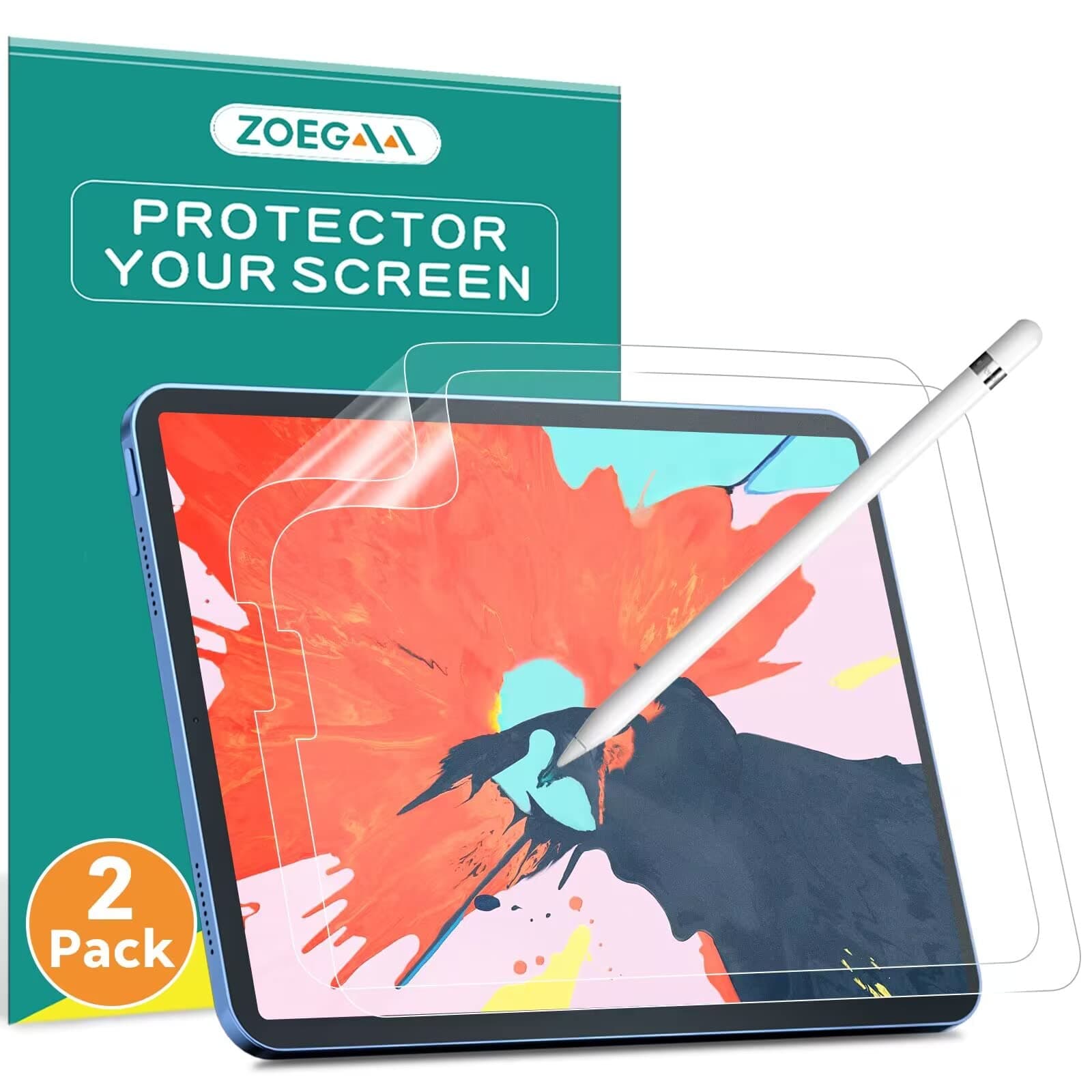 (2 Pack) Paperlike Screen Protector for iPad Pro 10.2, Matte PET Paper Texture Film Anti Glare Scratch Resistant Paperlike Film for iPad 10.2 2019(7th Gen)