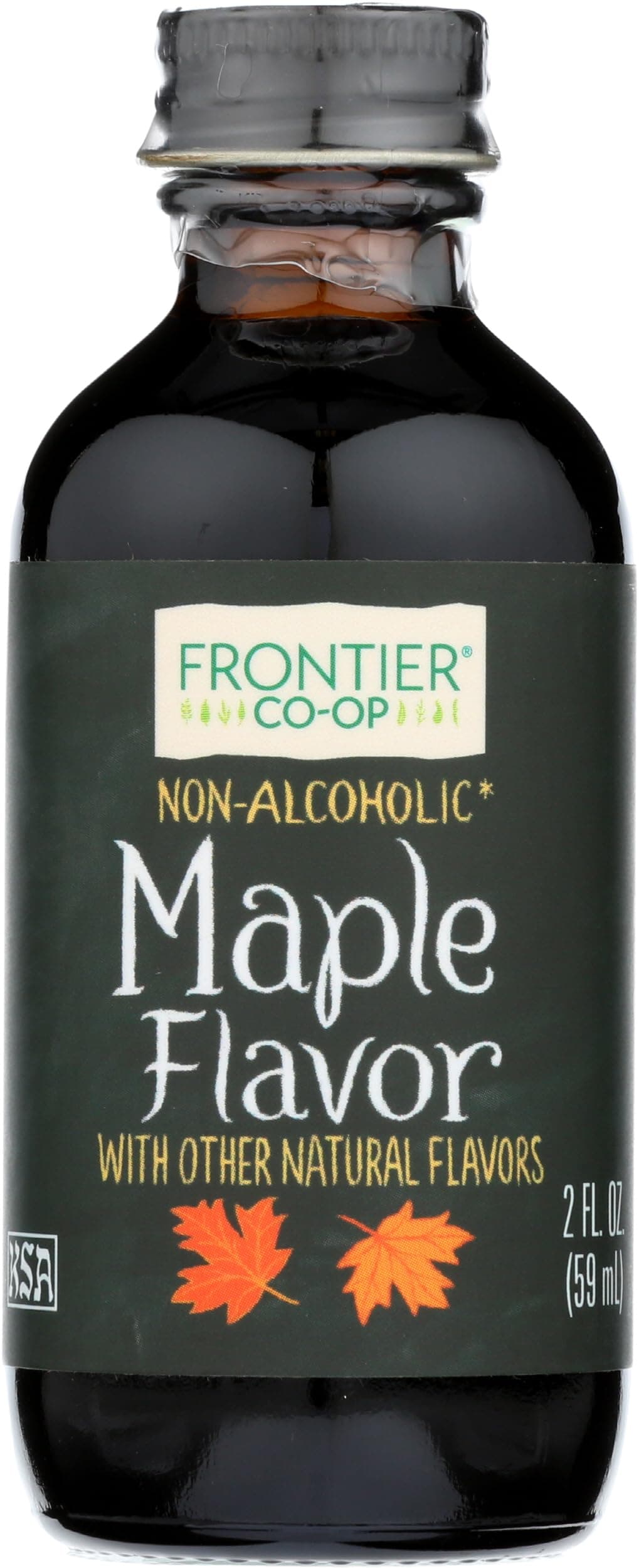 Frontier Co-op Non-Alcoholic Maple Flavor, 2 Ounce, Rich Maple Taste For Baked Beans, Sweet Potatoes, Alcohol Free Maple