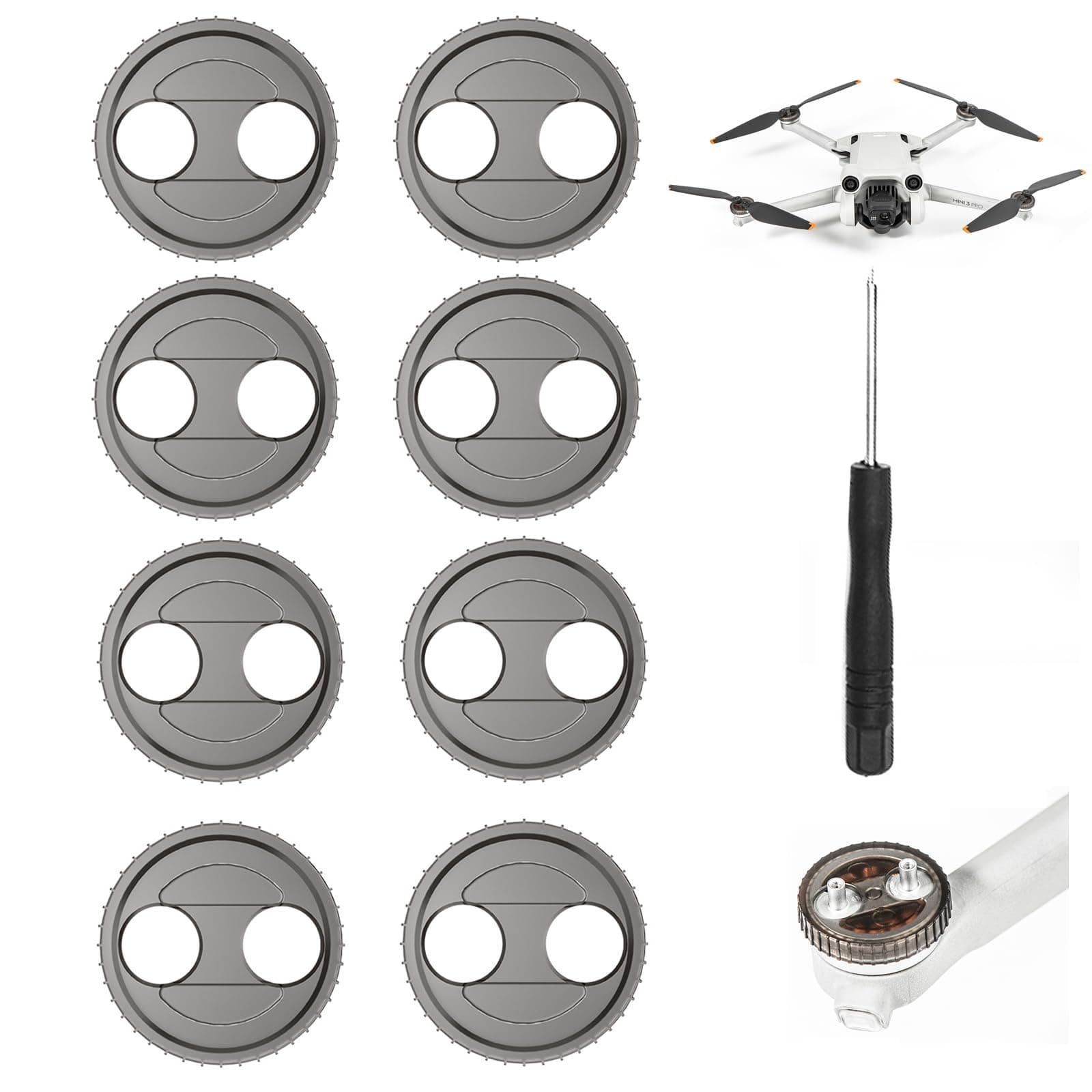 DJI Mini 4 Pro & 3 Pro/3 Drone Motor Protective Caps, 8pcs Dust Covers, Lightweight ABS, Dark Brown, Beginner, Motor Covers