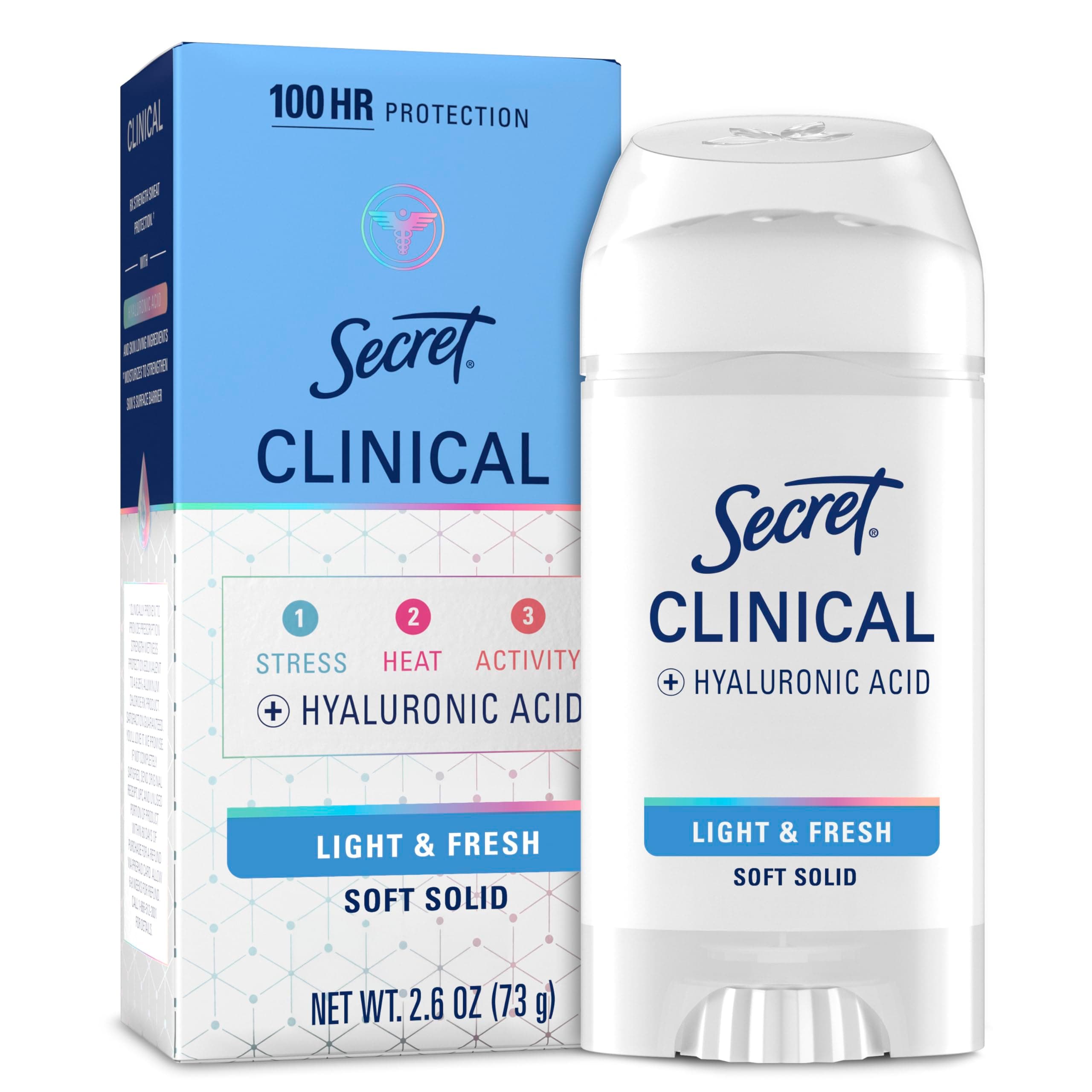 Secret Clinical Strength Light And Fresh Scent Advanced Solid Antiperspirant & Deodorant 2.6 Oz