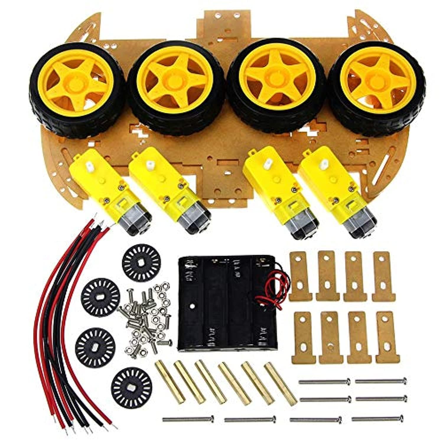 Smart Car Kit with Speed Encoder 4WD Robot Chassis Kits and Battery Box for Arduino