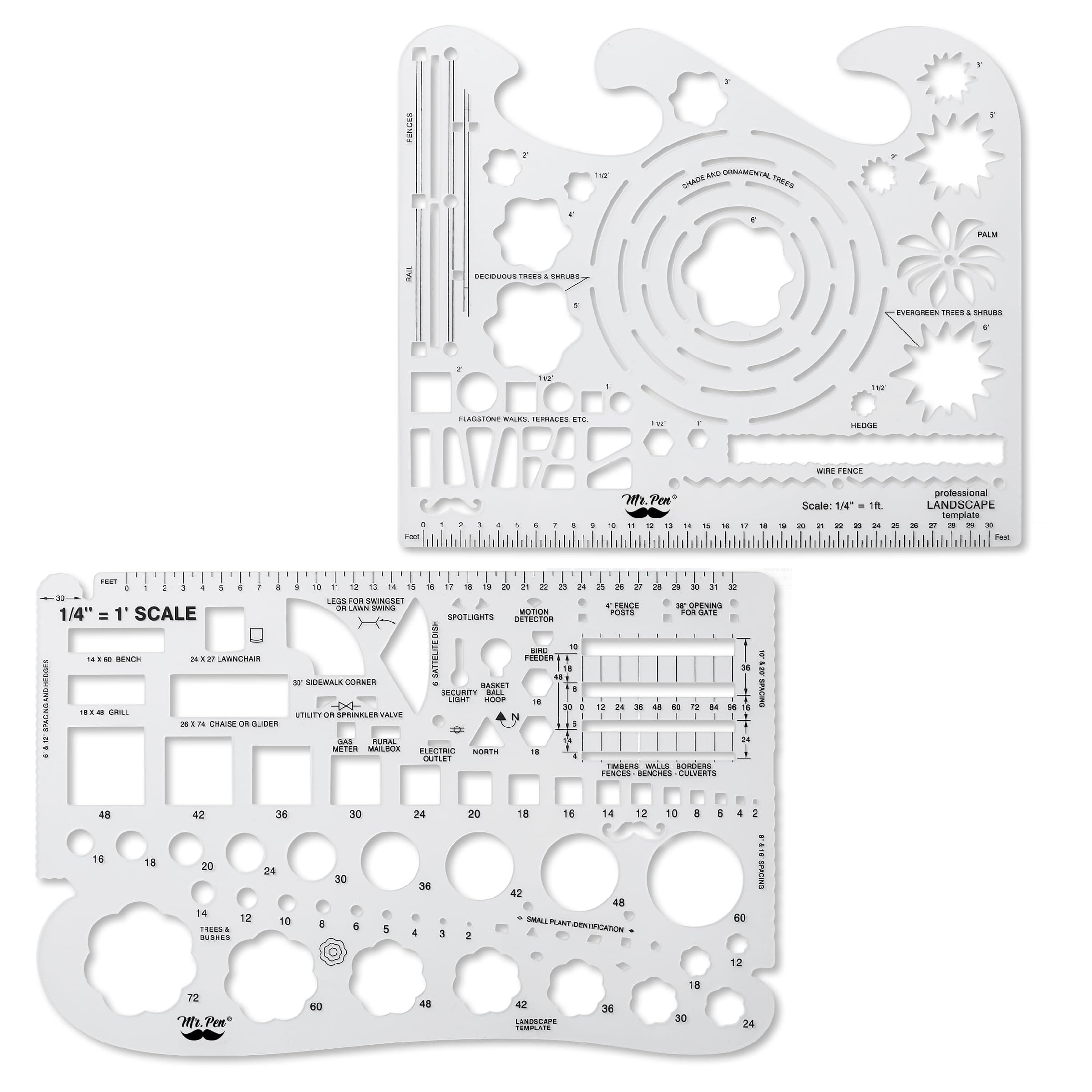 Landscape Templates, Architectural Templates, Drafting Tools, Landscaping Tools, Landscape Design Template, Drafting Ruler Shapes, Drawing Stencils