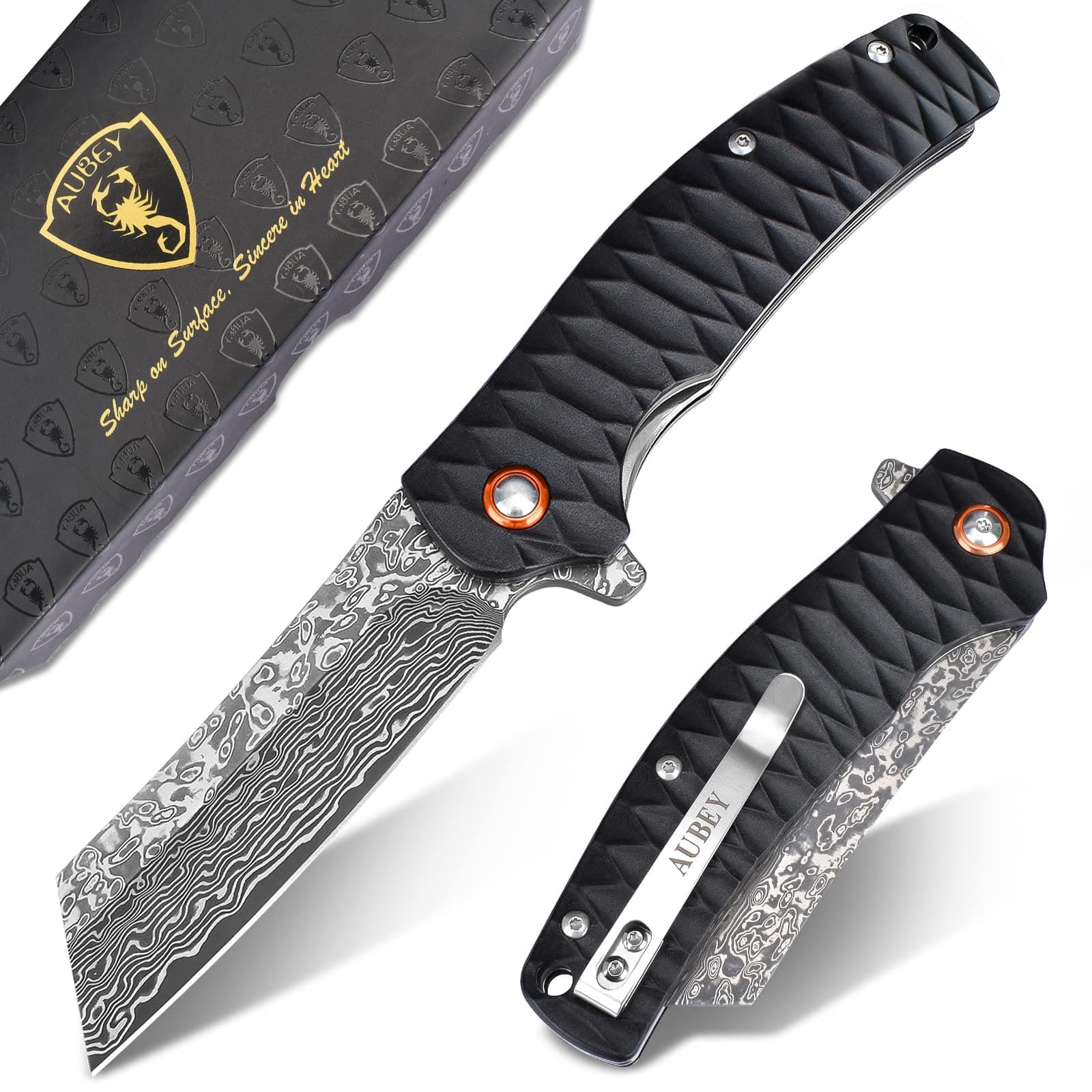 VG10 Damascus Steel Pocket Knife