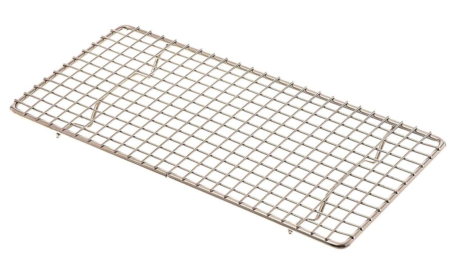 Update International 5" x 10" Rectangular Chrome-Plated Wire Pan Grate