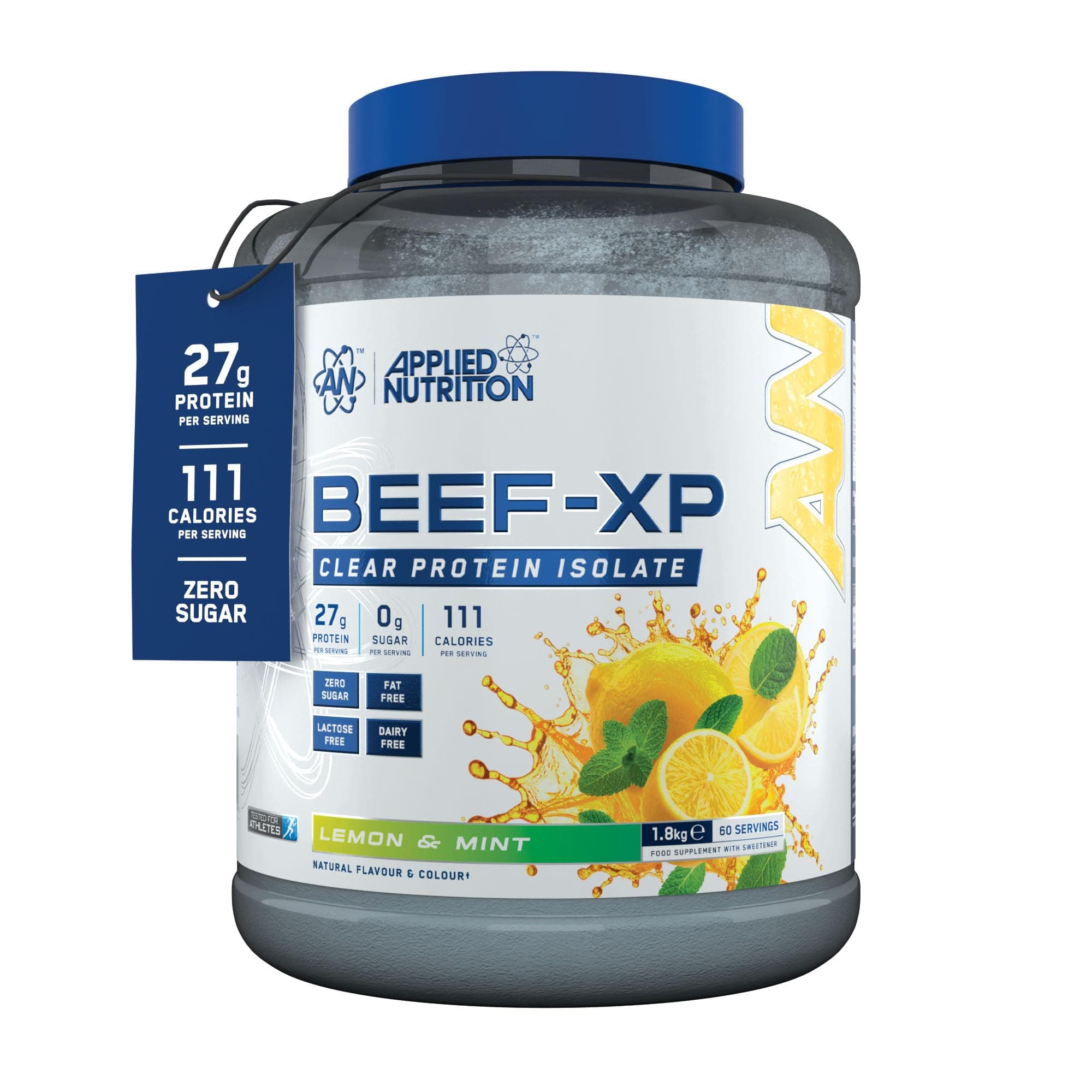 Applied Nutrition Clear Hydrolysed Beef Protein Isolate Powder, Fruit Juice Style, Dairy Free, Lactose Free, Zero Sugar, Low Fat, 1.8kg - 60 Servings (Lemon & Mint)